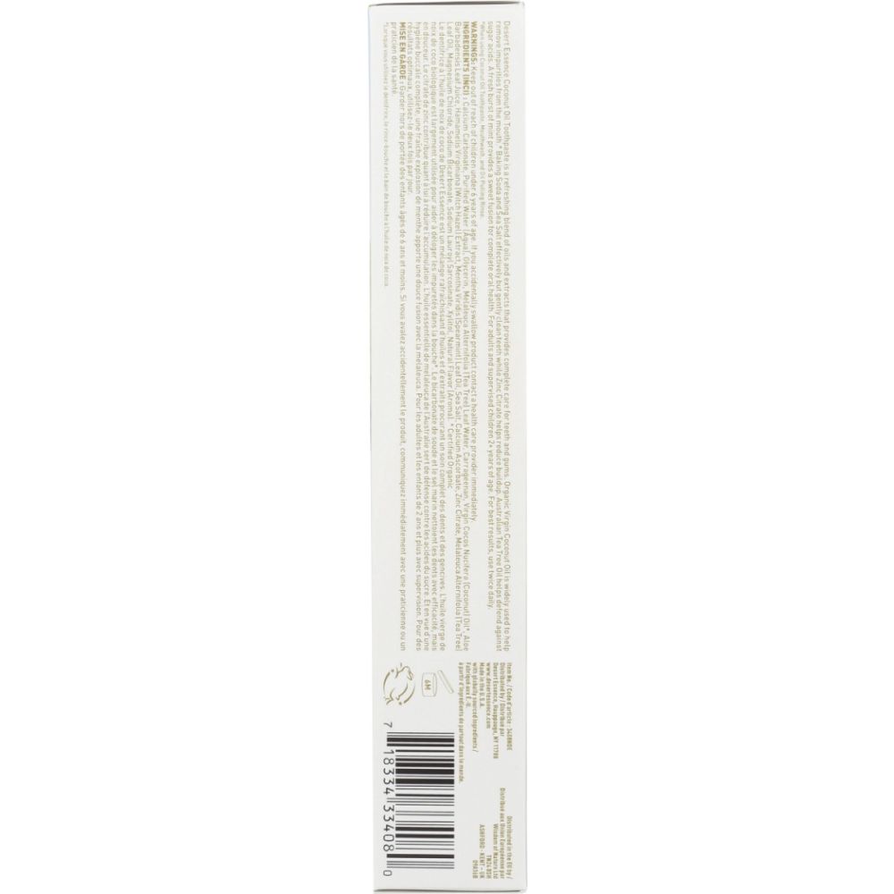 DESERT ESSENCE: Coconut Oil Toothpaste, 6.25 oz