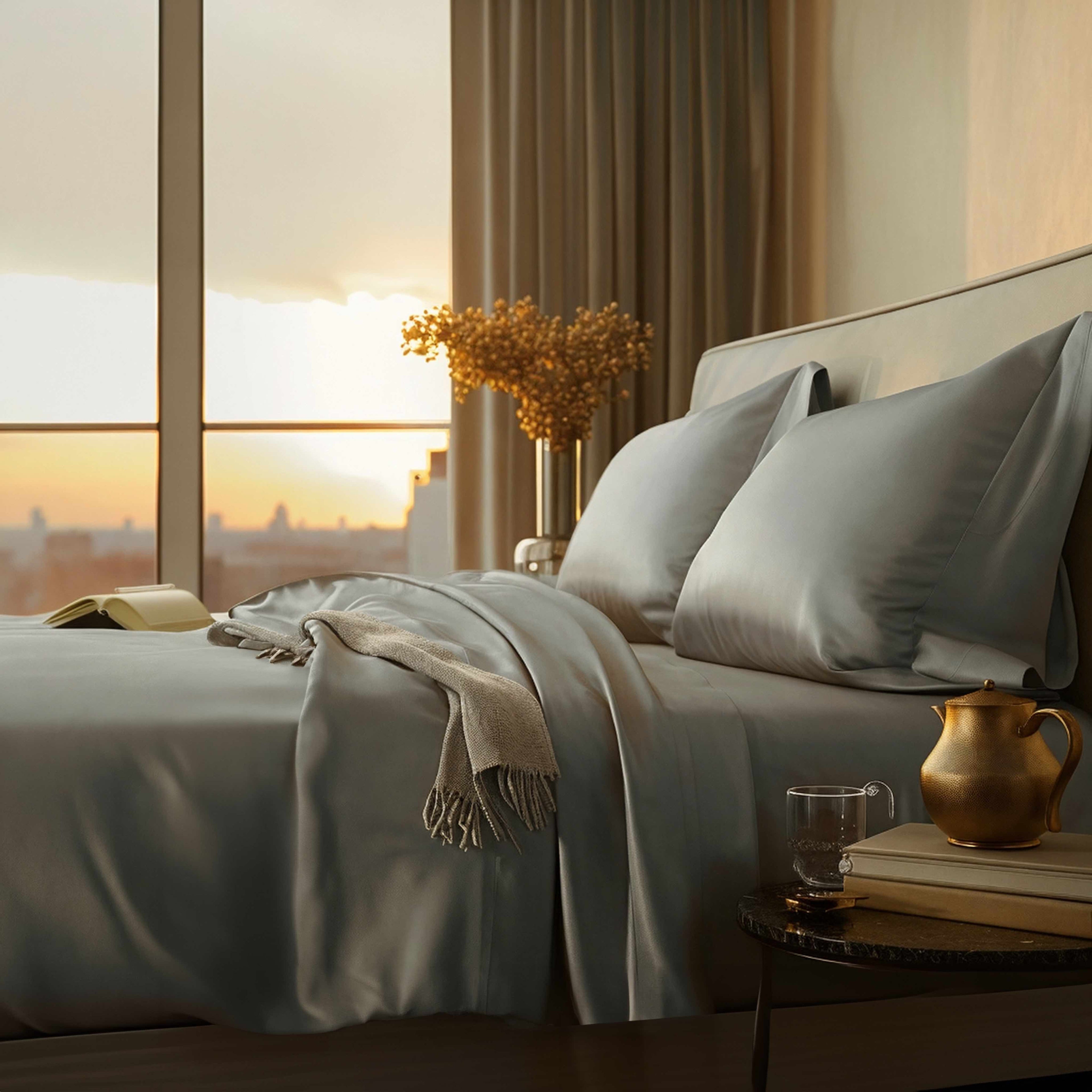 Housse de couette de luxe en satin de coton australien