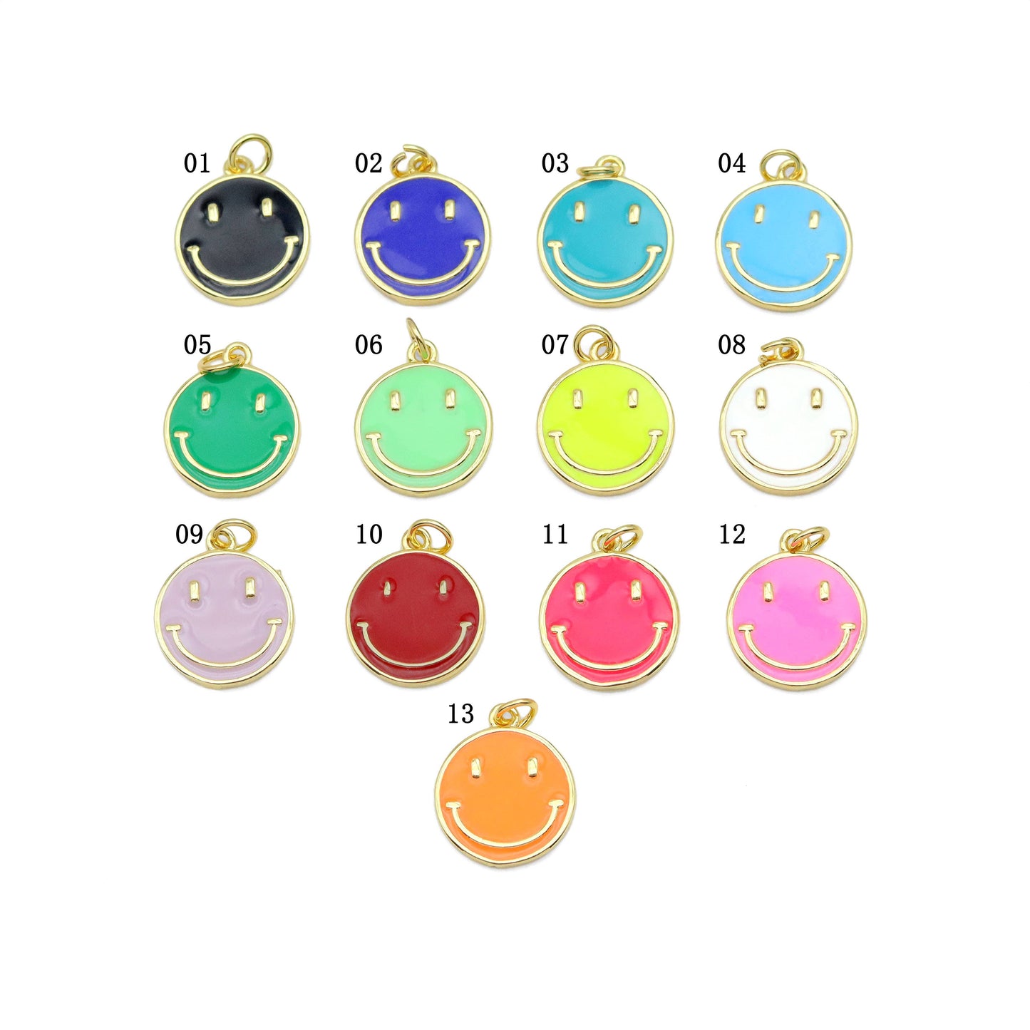 Colorful Cute Smiley Face Shape Charm, LK275