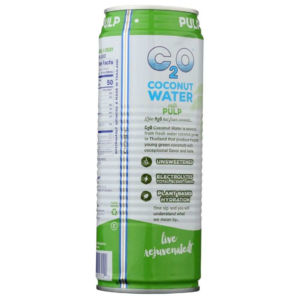 C2O Coconut Water - Hydrating, All-Natural Pulp from Thailand| 17.5oz