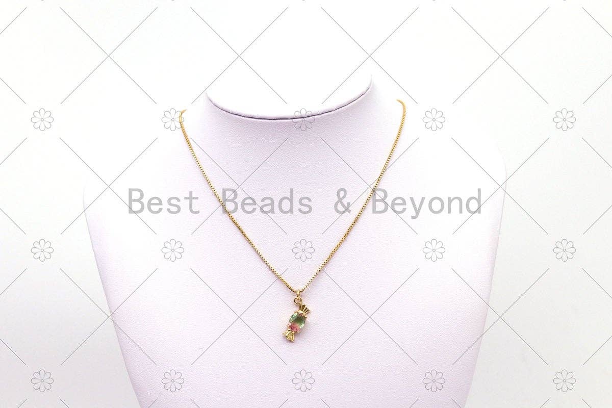 Multicolor Candies Shape Pendant, 18K Gold Filled Candy Charm, Necklace Bracelet Charm Pendant,Sku#LK506