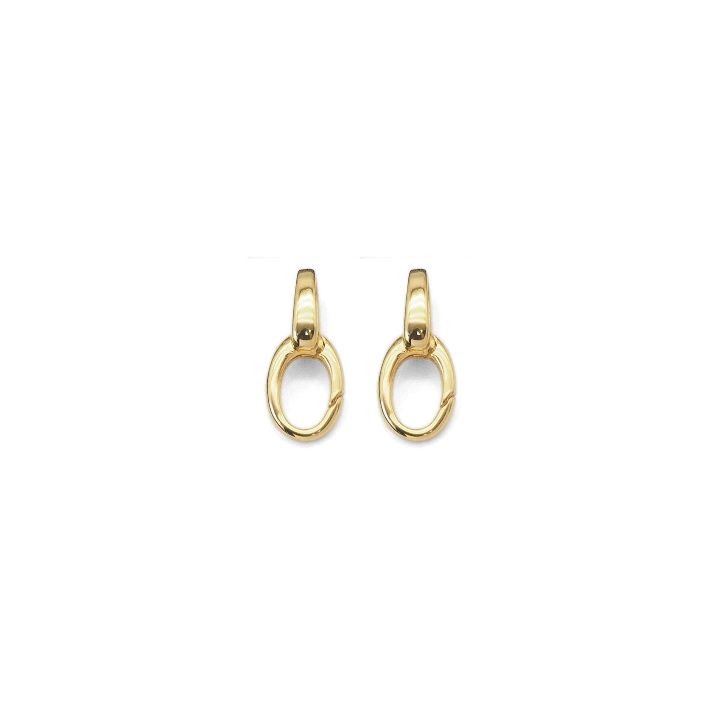 Plain Gold Oval Link Charm Holder/Snap Click Clasp/Chain Link, SKU#Y836