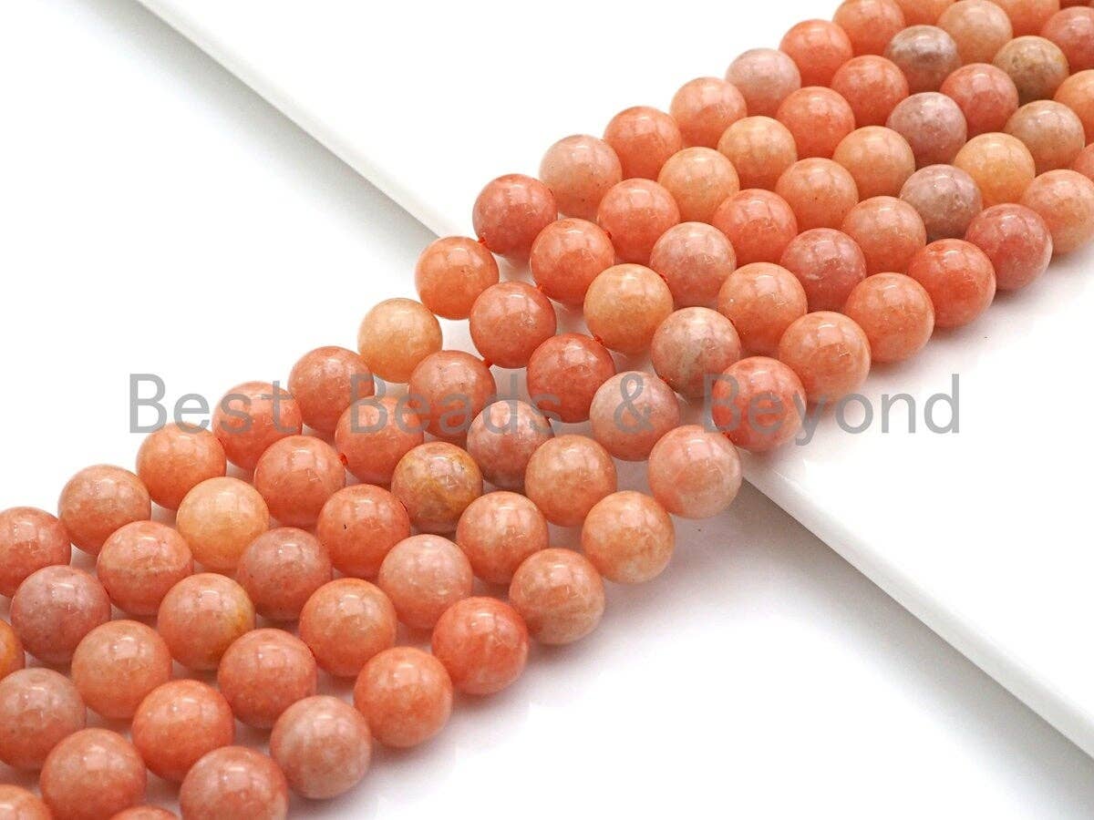 NEW STONE!! High Quality Natural Peach Calcite Beads, 8mm/10