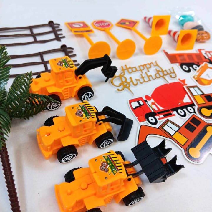Oasis Supply, Joyeux Anniversaire, Kit de Décoration de Gâteau Construction, 23 pièces