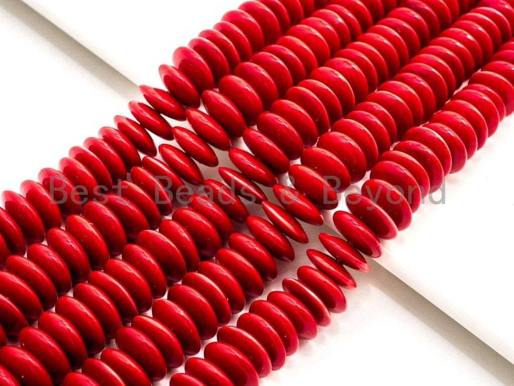 AB Red Natural Mother of Pearl beads,4x12mm Pearl Saucer beads, Loose Saucer Smooth Pearl Shell Beads, 16inch strand, SKU#T81