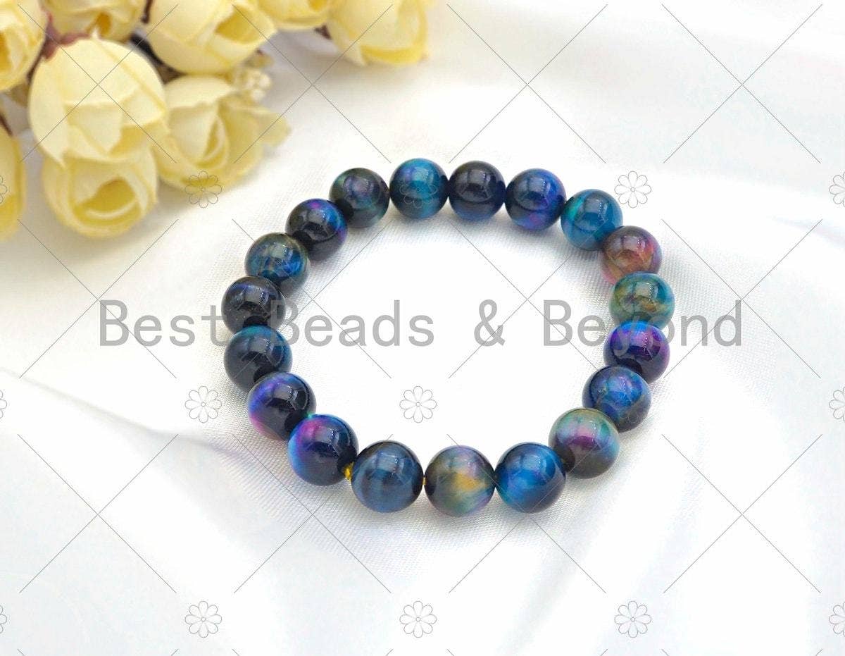 Galaxy Tiger Eye Stretchy Bracelet, Sku#U1090