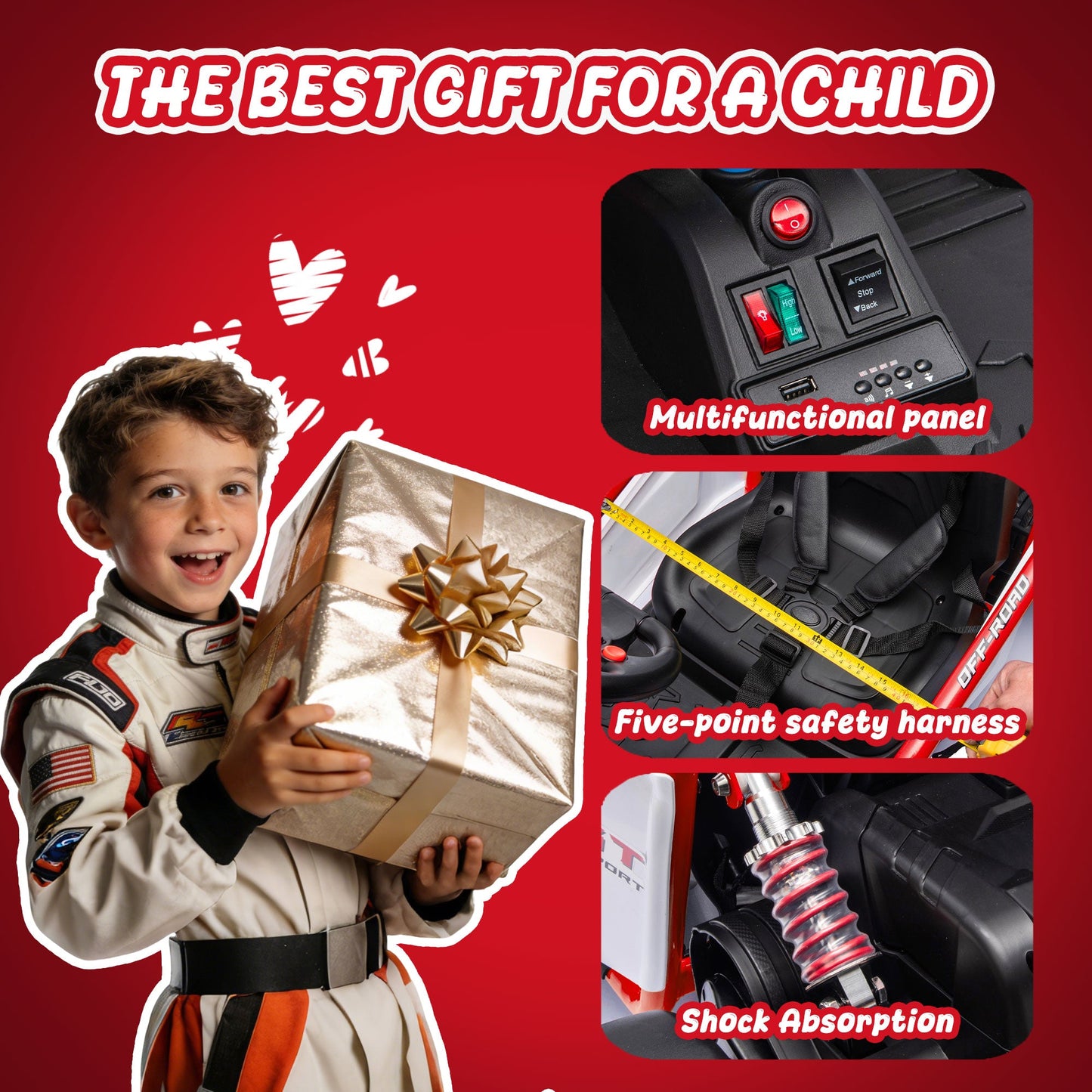 24V 400W Electric Kids Ride-On Toy, Crazy Go Cart