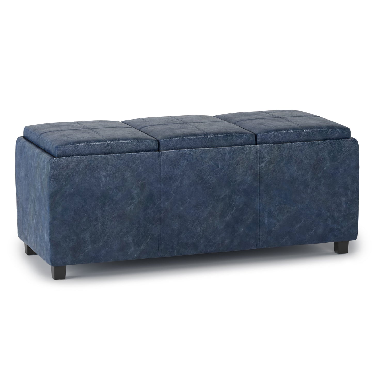 Avalon 42 Inch Wide Storage Ottoman in Denim