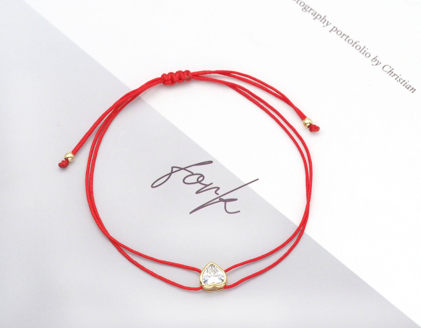 Pull Tie Colorful Wish Heart Bracelet, Sku#EF226