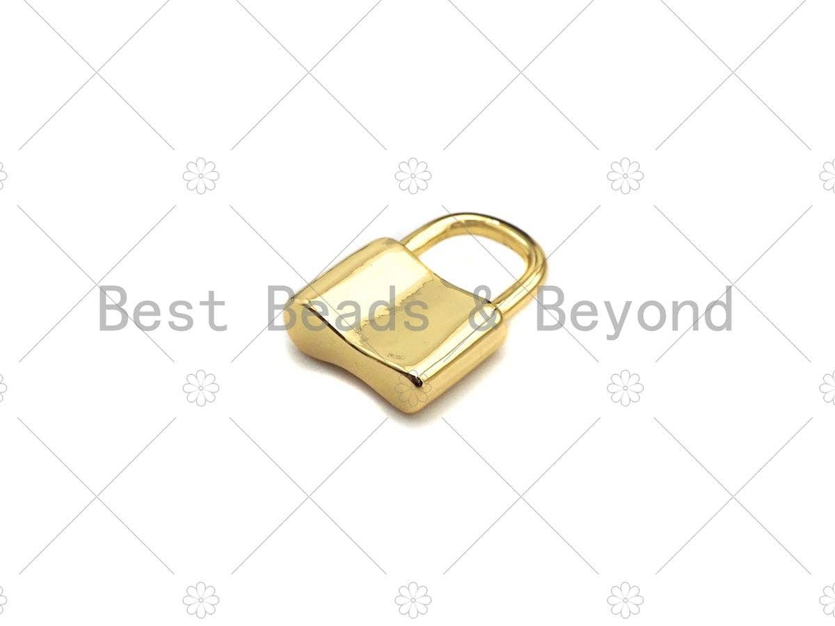 18k Shiny Gold Padlock Charms, Dainty Lock Charms, Padlock Pendant, Gold Charm, Gold Pendant, Padlock Necklace Charms, 10x15mm, Sku#LK06