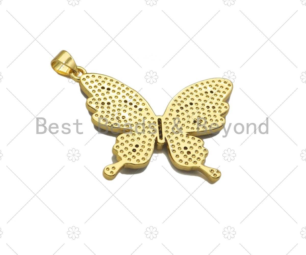 Enamel Colorful Butterfly Shape Charm,CZ Micro Pave Enamel Pendant,Enamel Jewelry,24x33mm,Sku#LK273