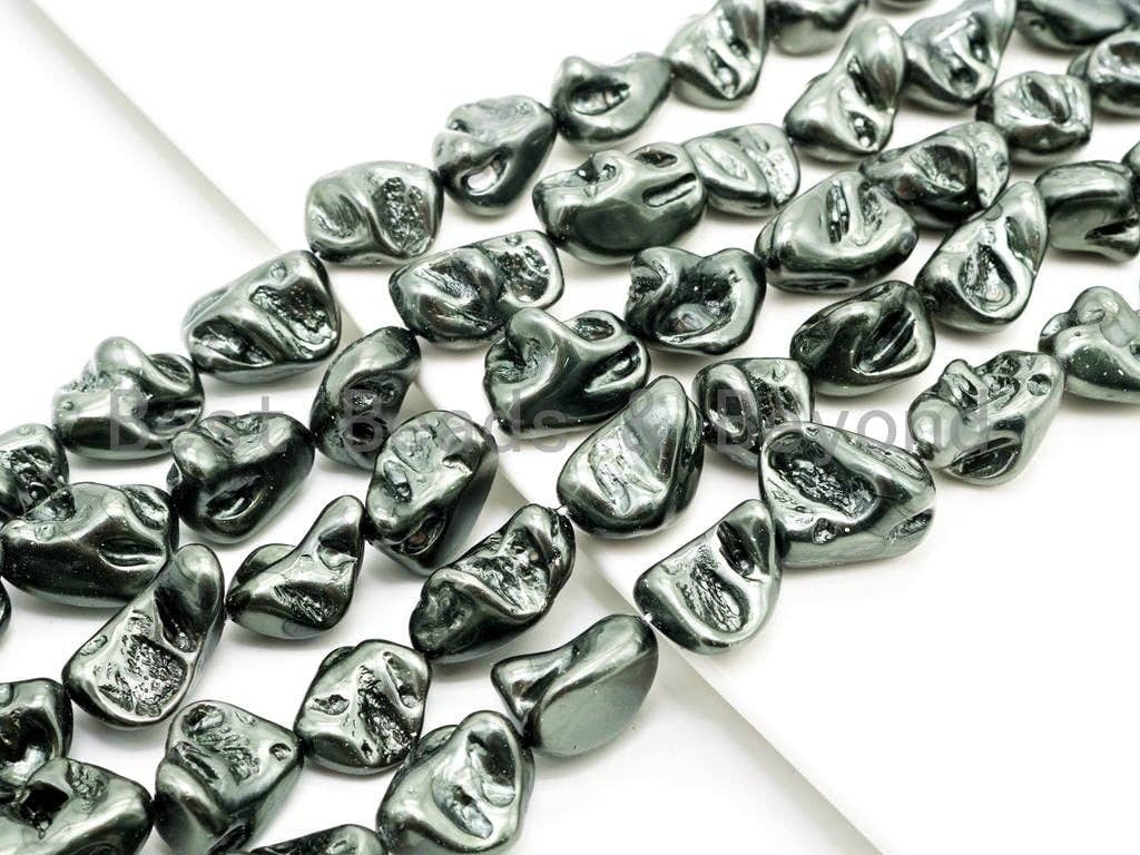 Natural Mother of Pearl baroque beads, 15-21mm, Olive Green Irregular shape MOP Gemstone Beads, 16inch strand, SKU#T111