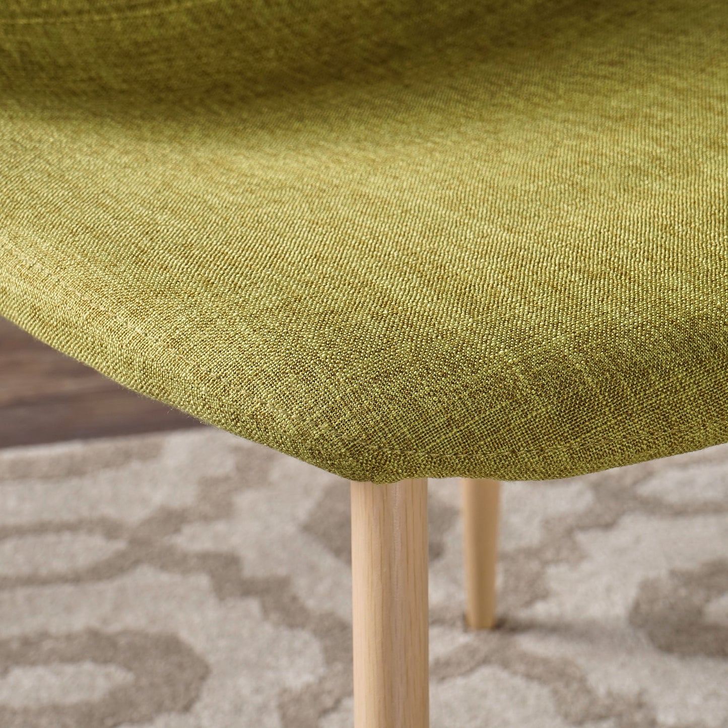 Mid-Century Modern Fabric Upholstered Dining Chairs, Set of 2