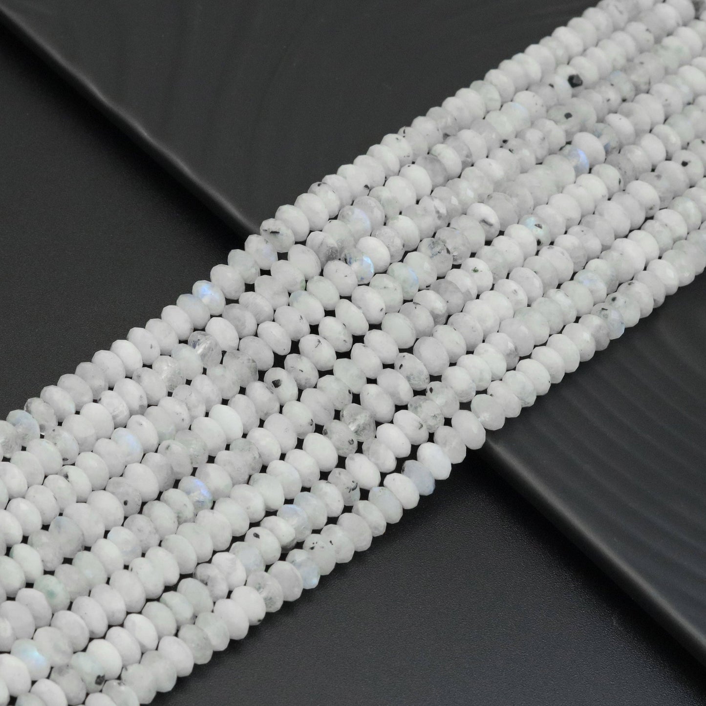 5x8mm Tourmalated Moonstone Rondelle Beads, Sku#U1947