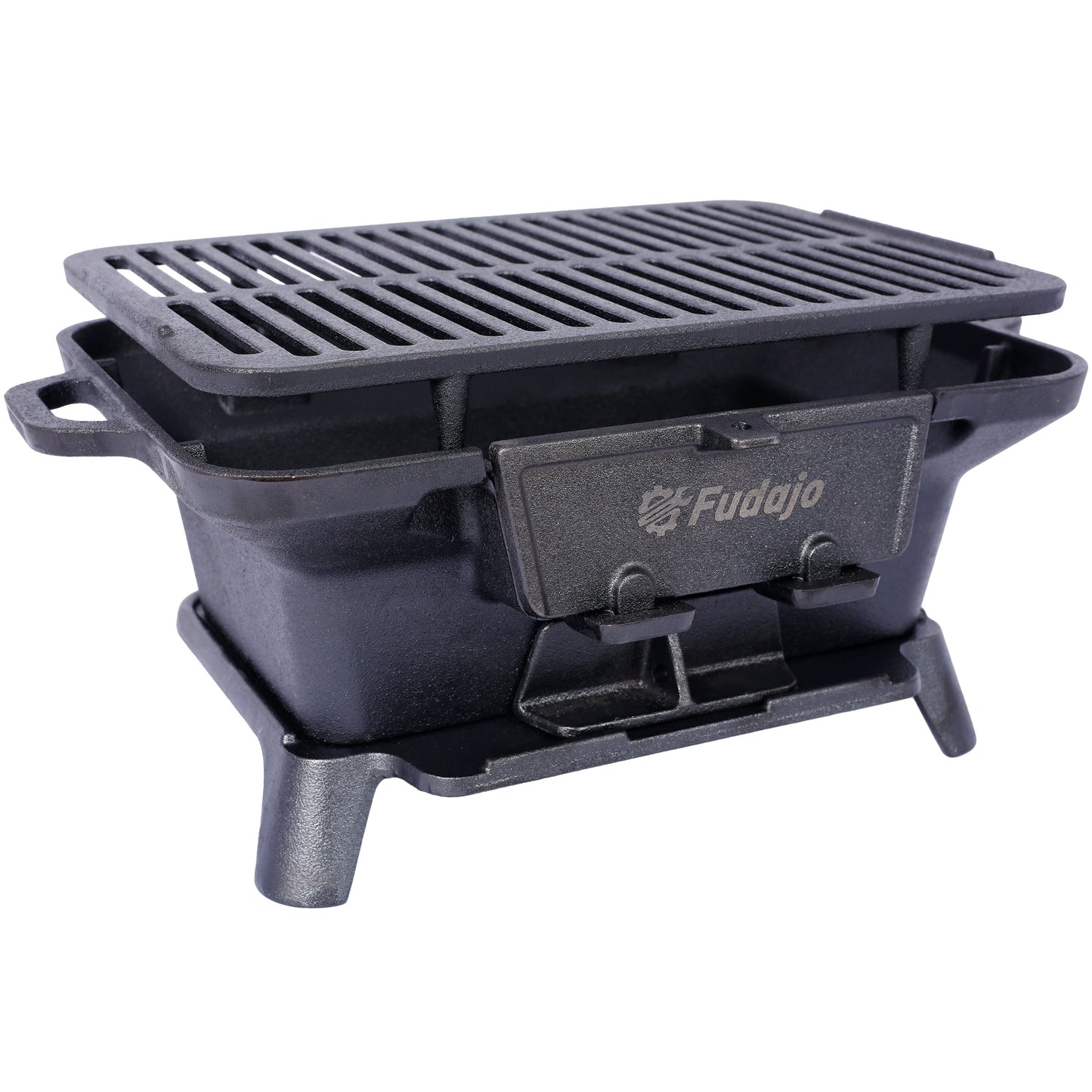 Oval Cast Iron Grill - Portable Outdoor Cooking