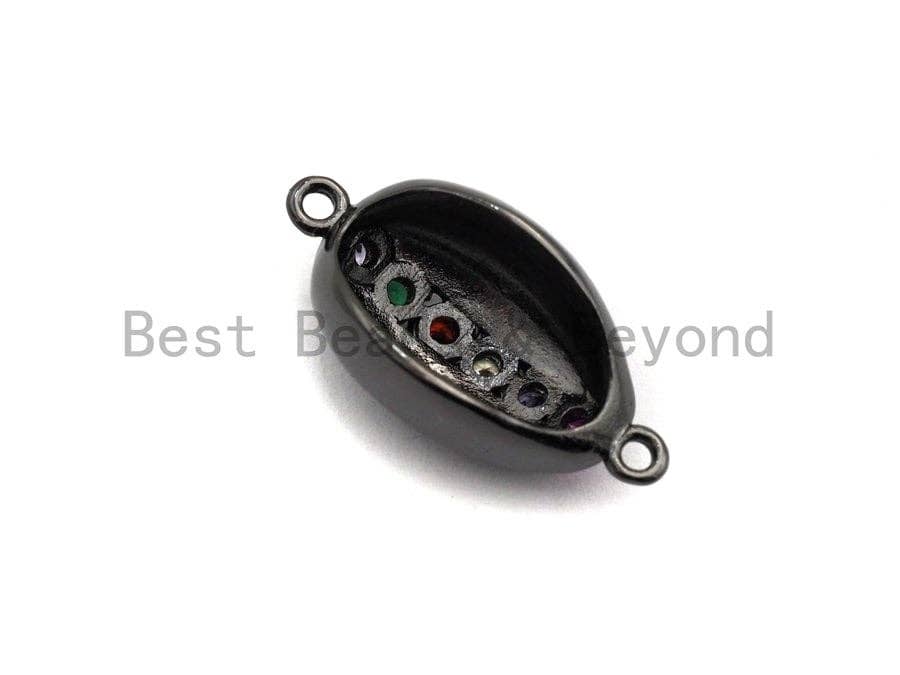 Colorful CZ Micro Pave Cowrie Shell Shape Connector for Bracelet/Necklace,Box Connector, 11x22x8mm,sku#E469