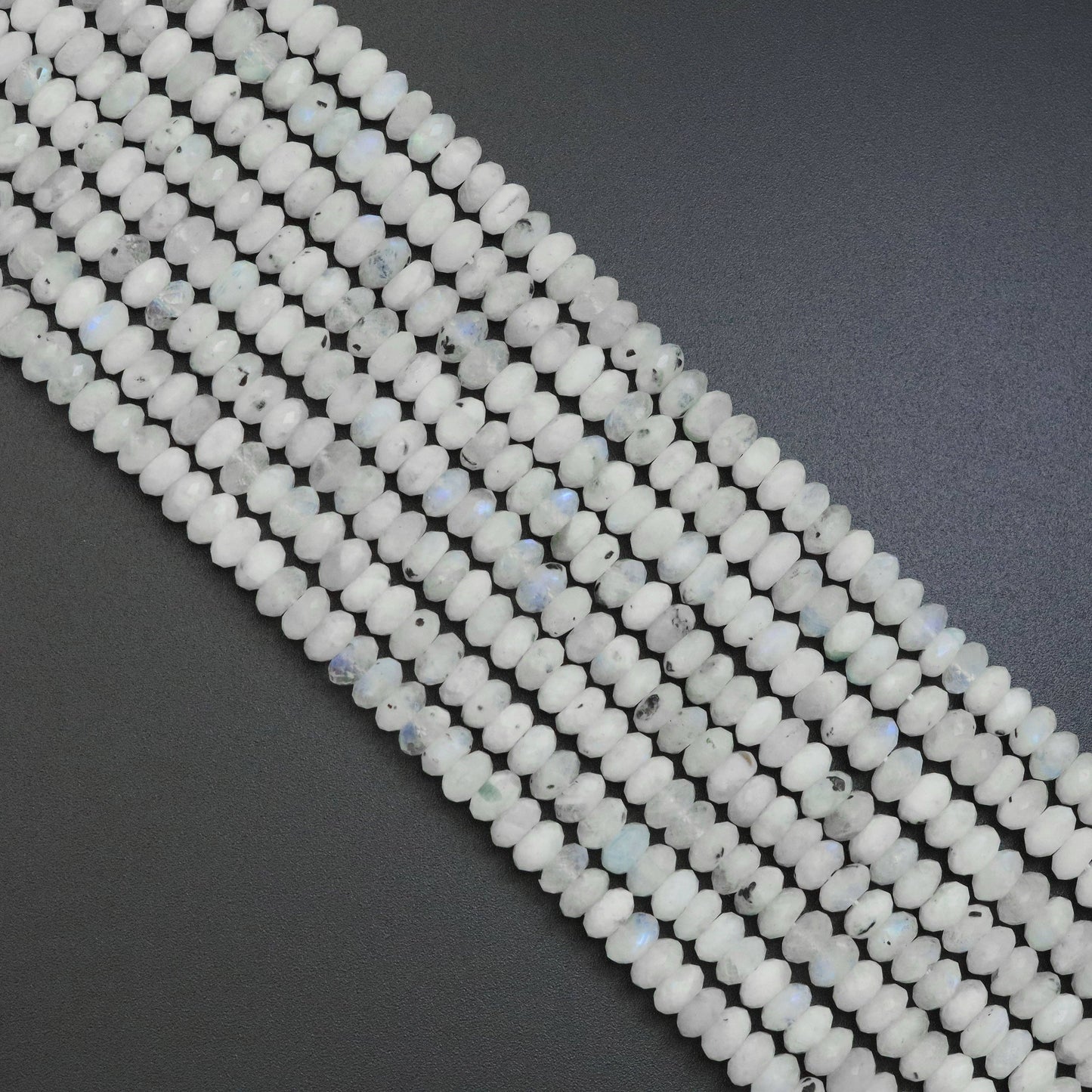 5x8mm Tourmalated Moonstone Rondelle Beads, Sku#U1947
