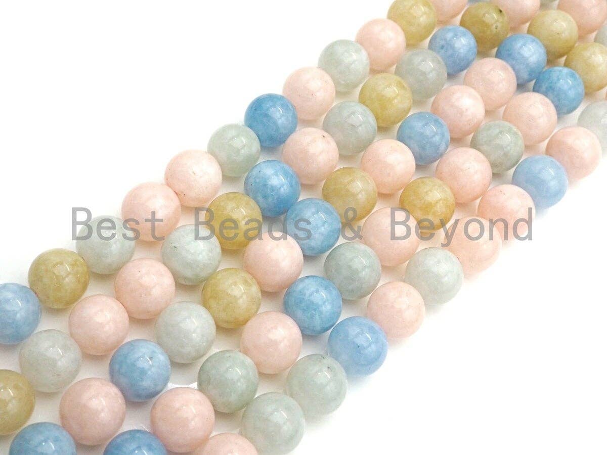 High Quality Natural Morganite Aquamarine Beads, 8mm/10mm/12mm Round Smooth Aquamarine, 15.5" Full Strand, Sku#U800