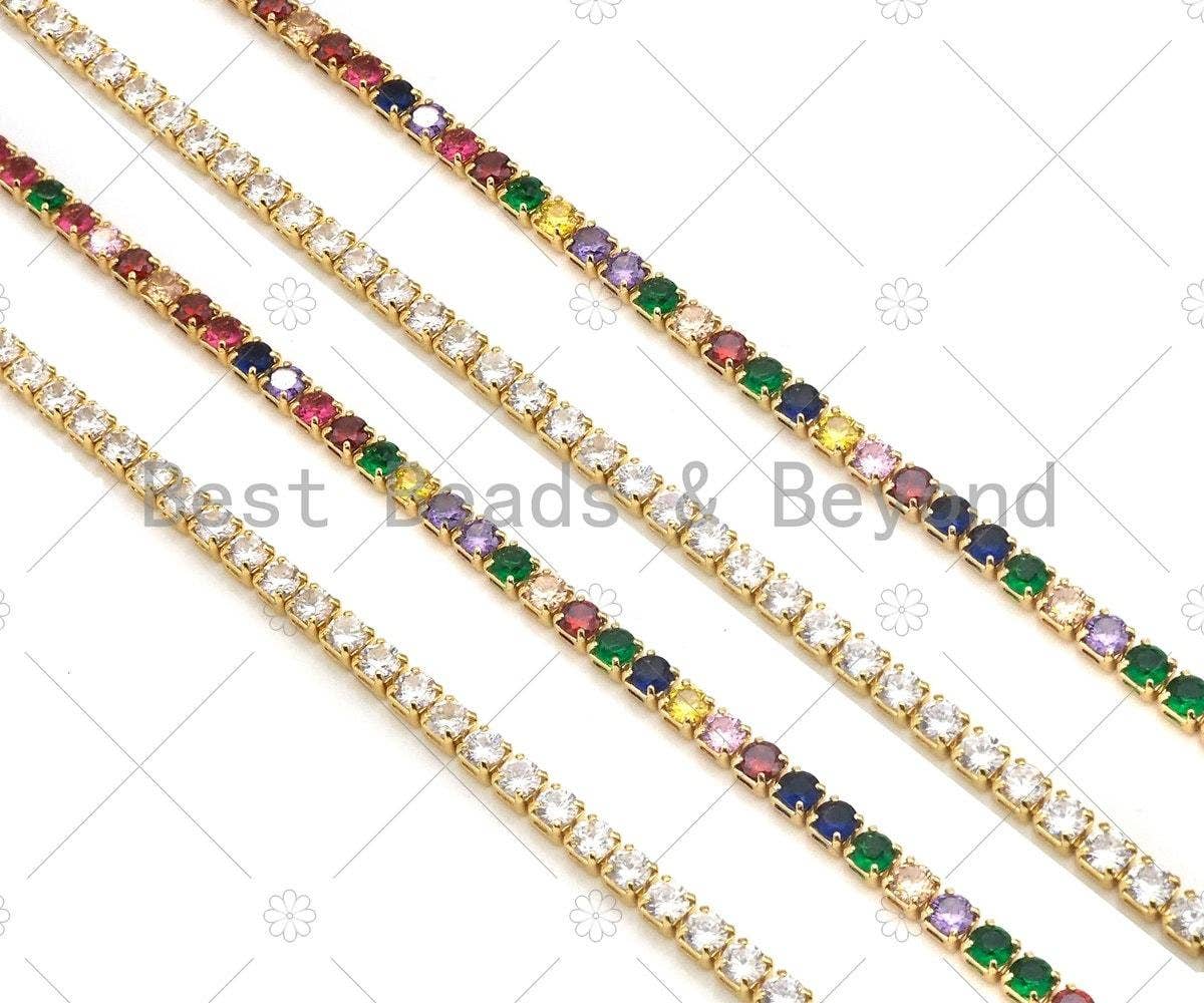 Rainbow/Clear Tennis chain, LD54