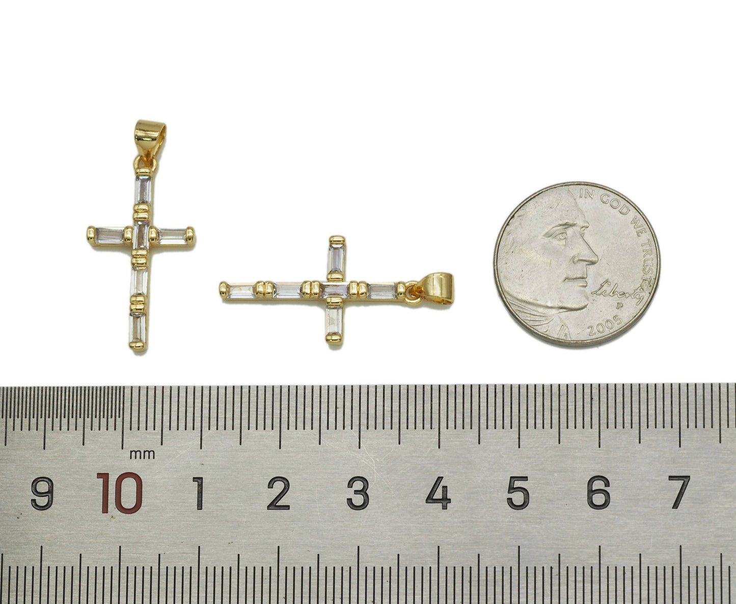 CZ Cross Charm, Sku#JL94