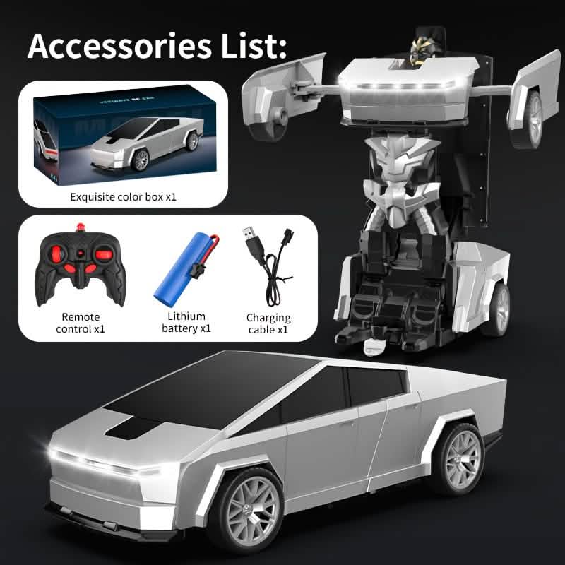 Voiture télécommandée tout-terrain 2,4 GHz – Robot transformable, lumières LED