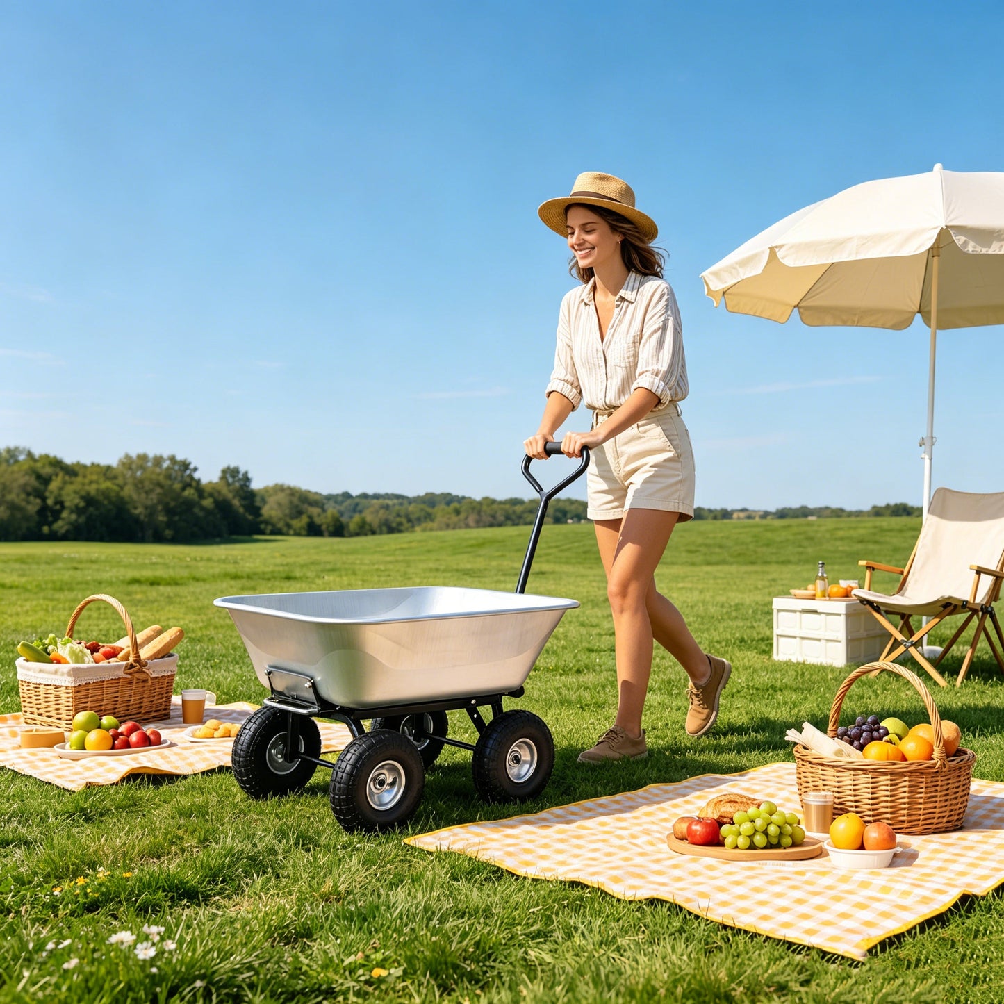 Folding Garden Dump Truck with Steel Frame