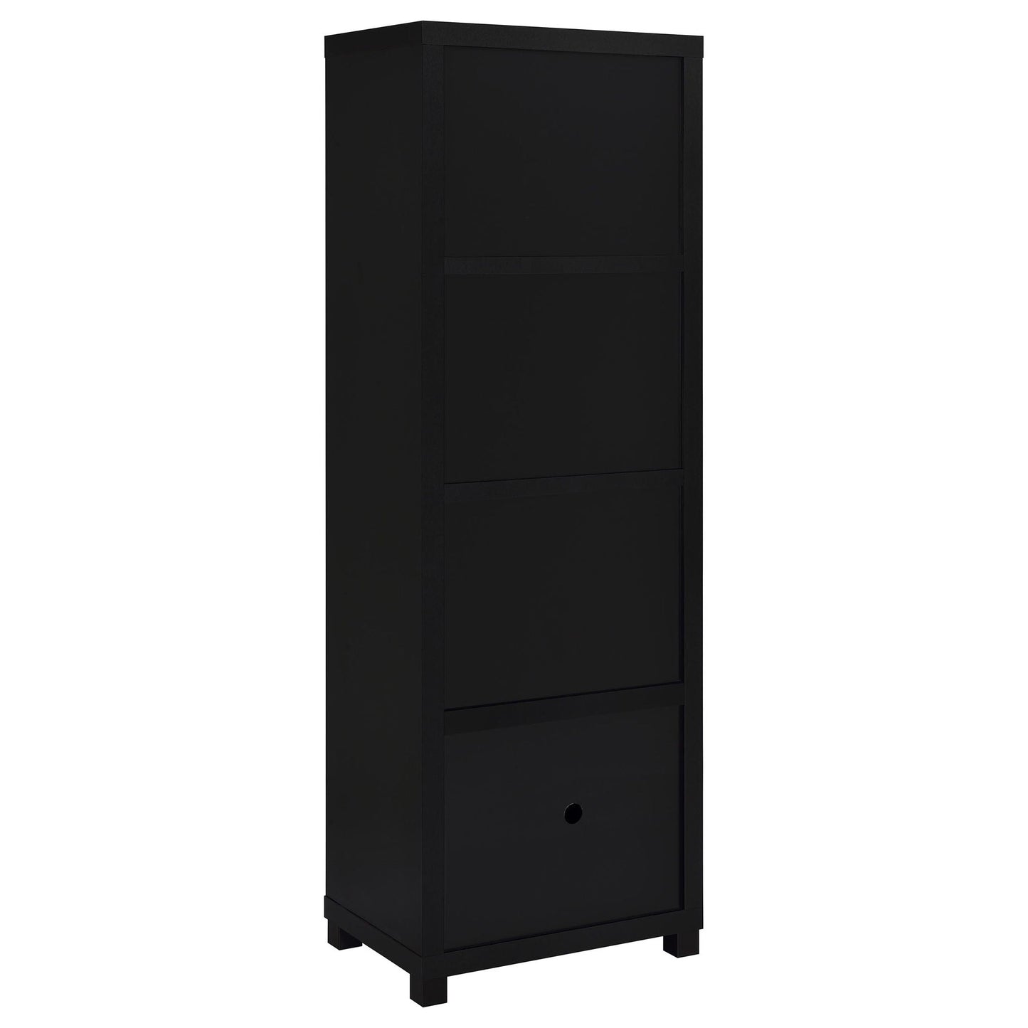 Sachin 3-shelf Engineered Wood Media Tower Black