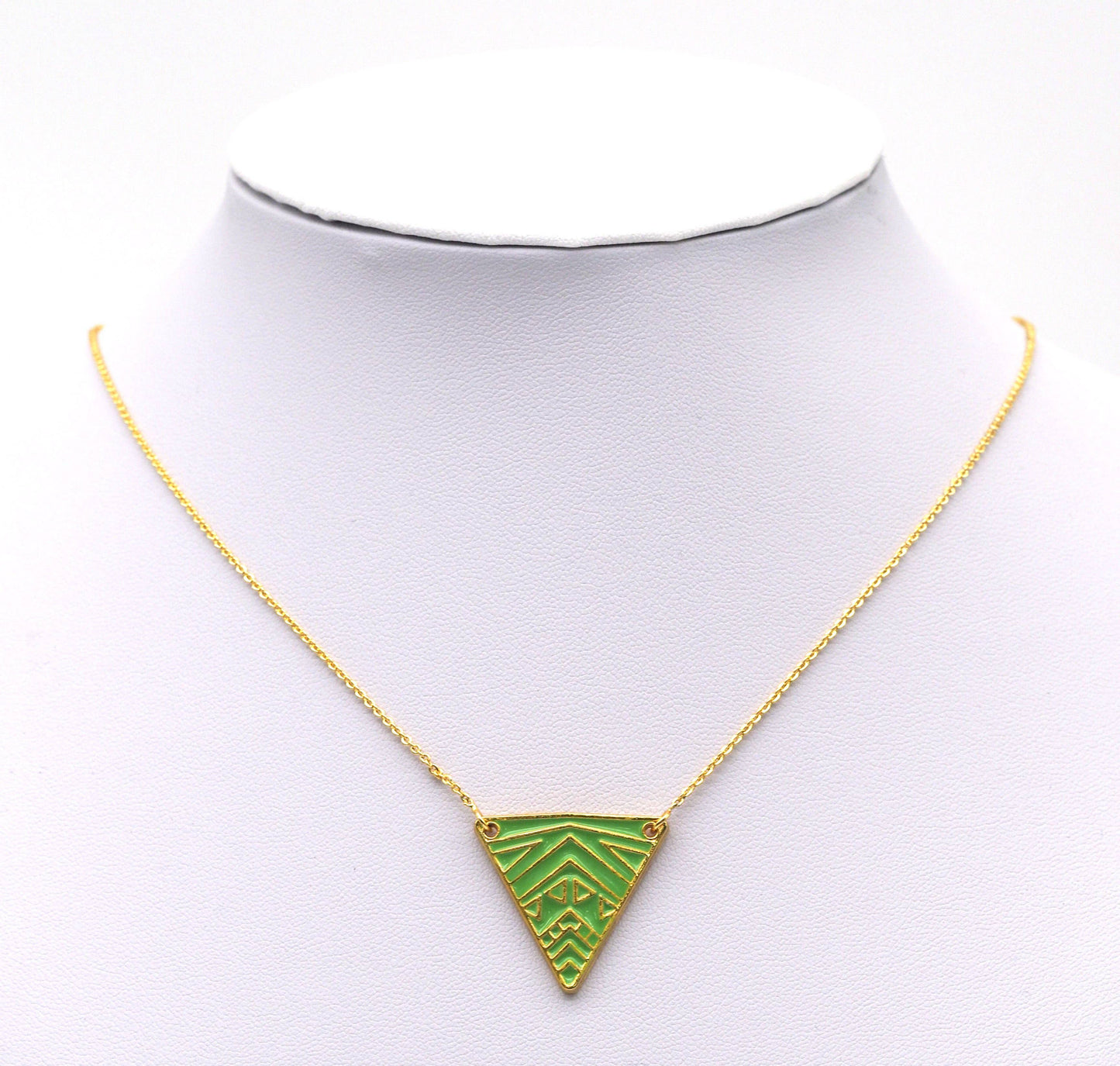 Gold Enamel Triangle Charm, Sku#B180