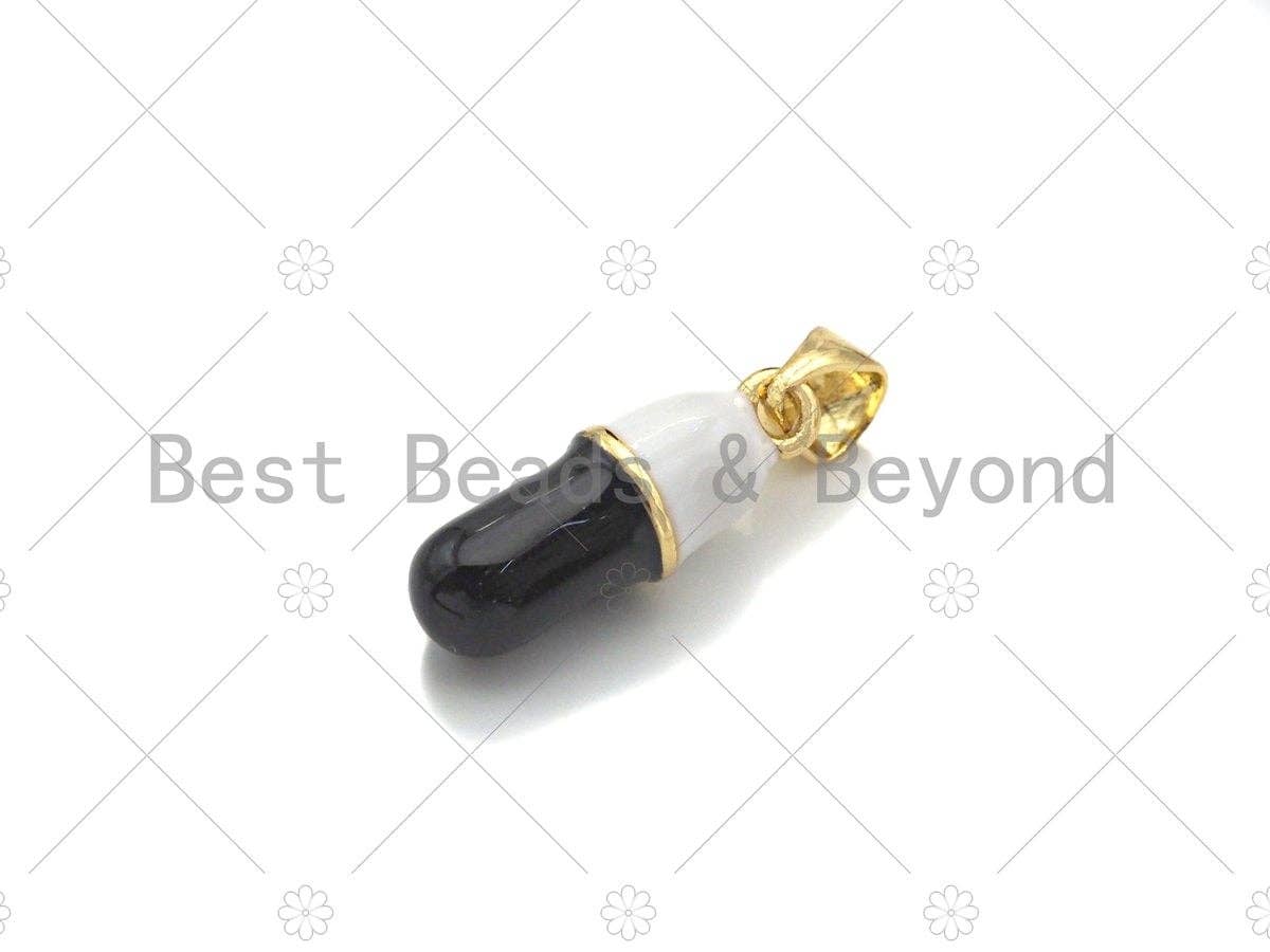 Enamel Colorful Pill Shape Pendant Charm,Happy Word Pink Turquoise Black Cobalt Red Enamel Jewelry,6x17mm,Sku#LK286