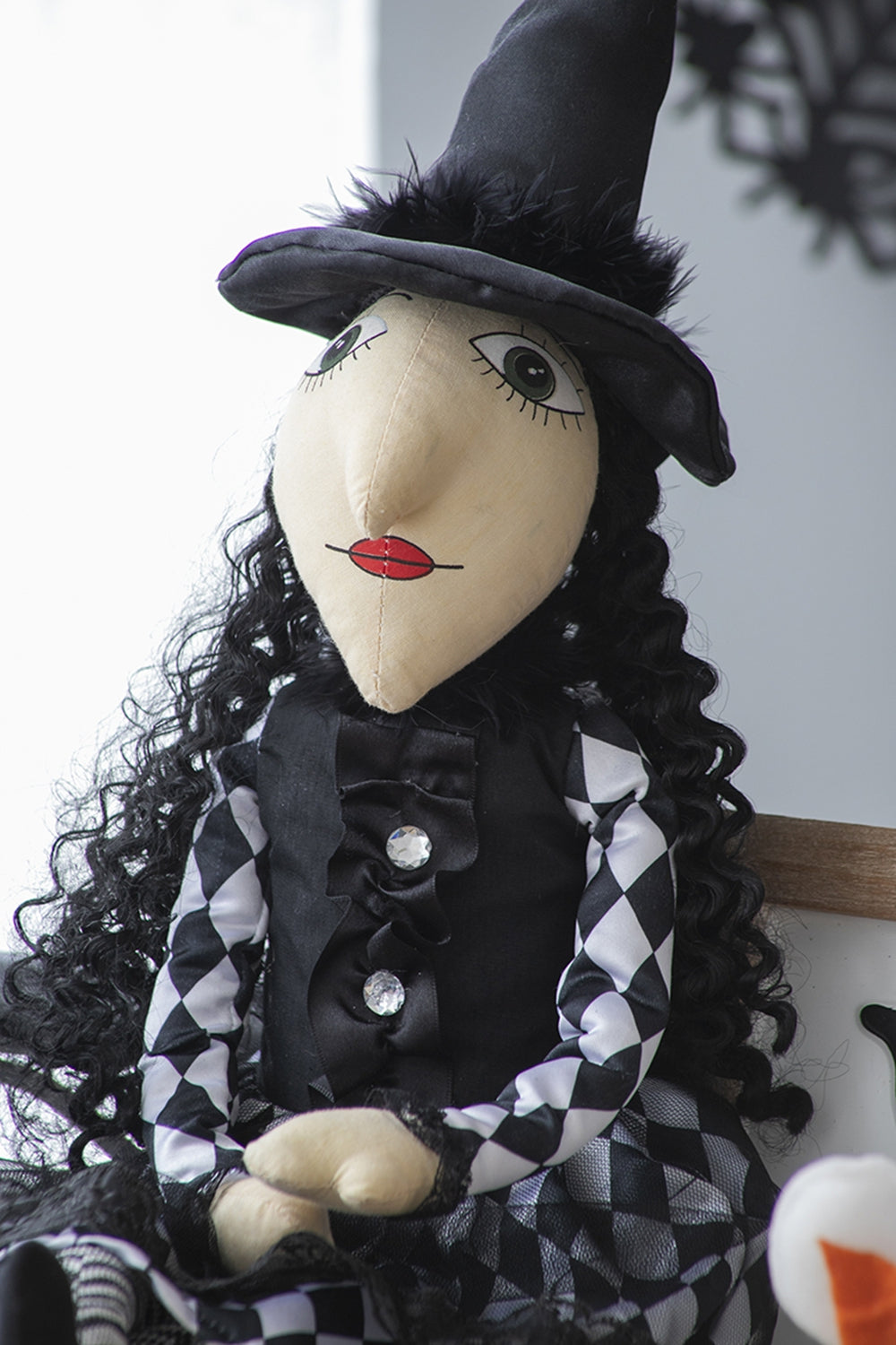 21"H Halloween Sitting Witch Decor