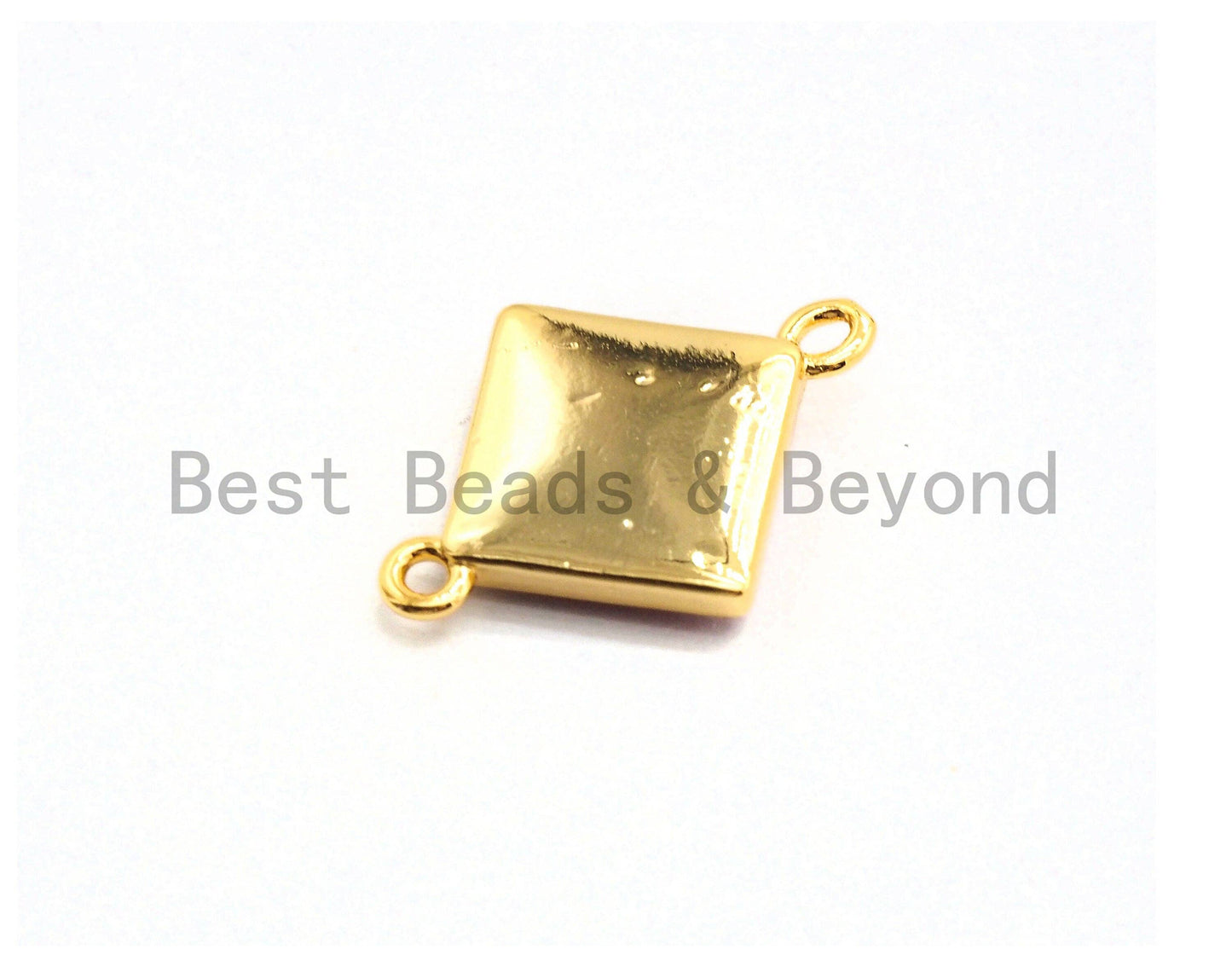 100% Natural Shell Hot Pink Diamond Shape Connector with Gold/Sliver Plated edging, Fuchsia Pink Shell, 14x18mm,SKU#Z289