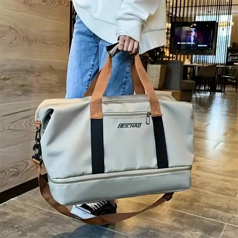 Sac de voyage pliable en nylon – Grande capacité, compartiment à chaussures – Hommes et femmes
