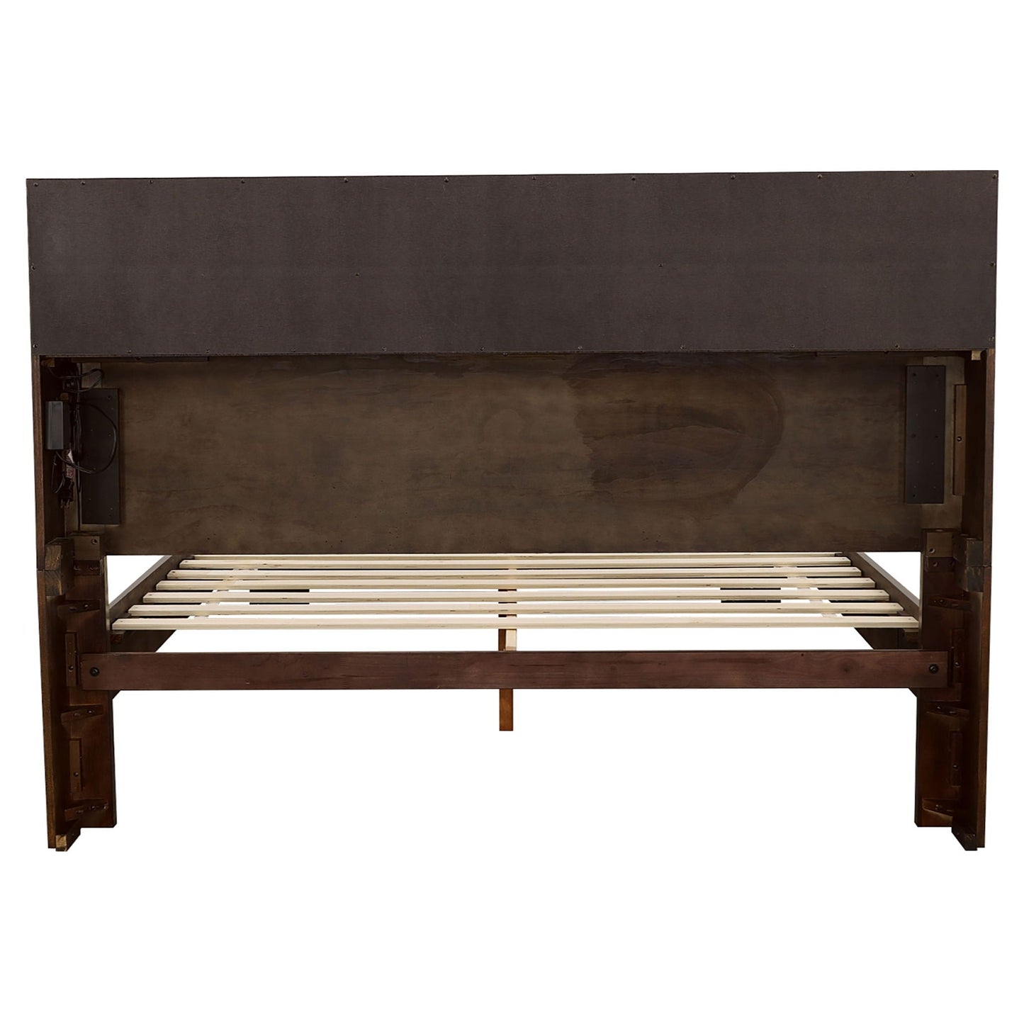 Jessica Eastern King LED Storage Bookcase Bed Cappuccino