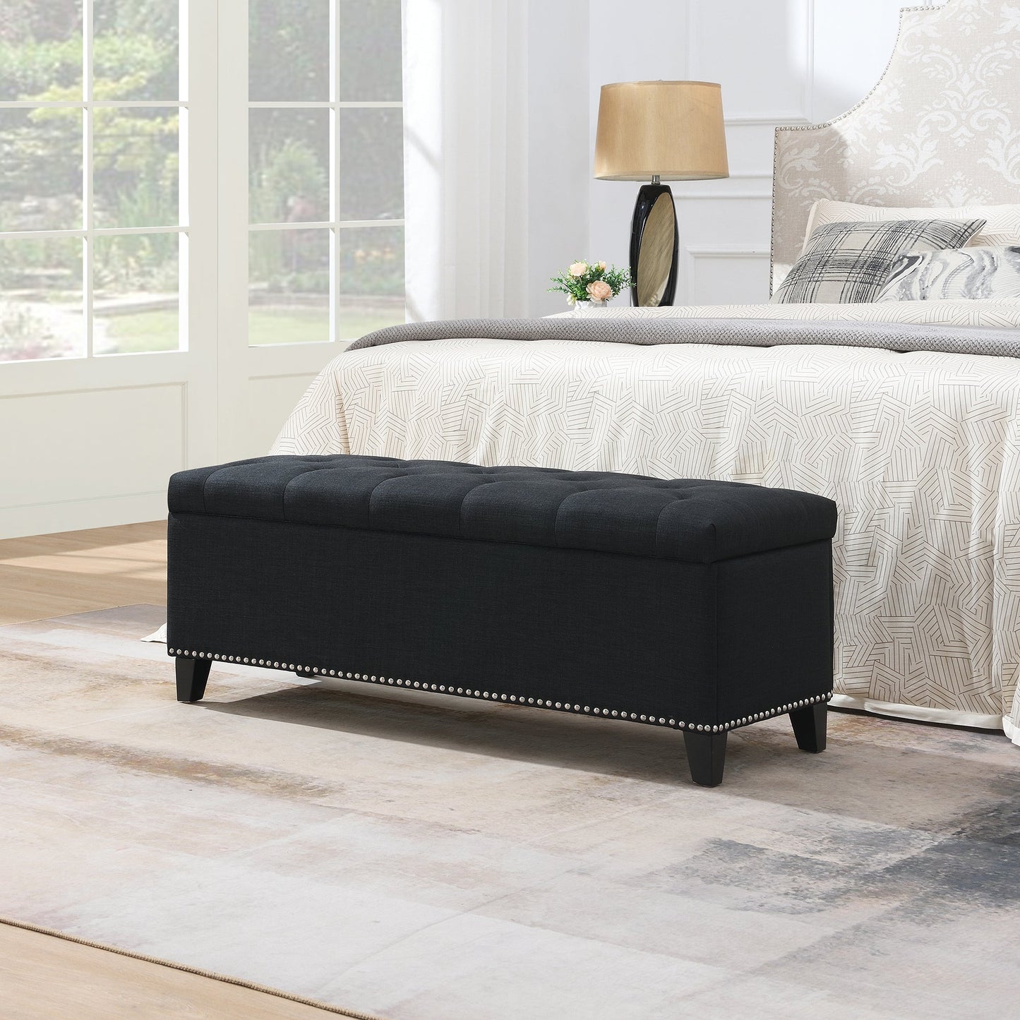 47.5" Storage Ottoman with Safety Close Hinge