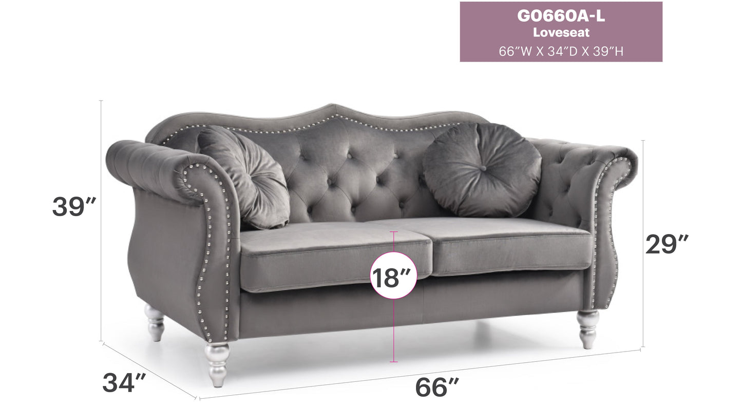 Cozy Transitional Flared Arm Loveseat