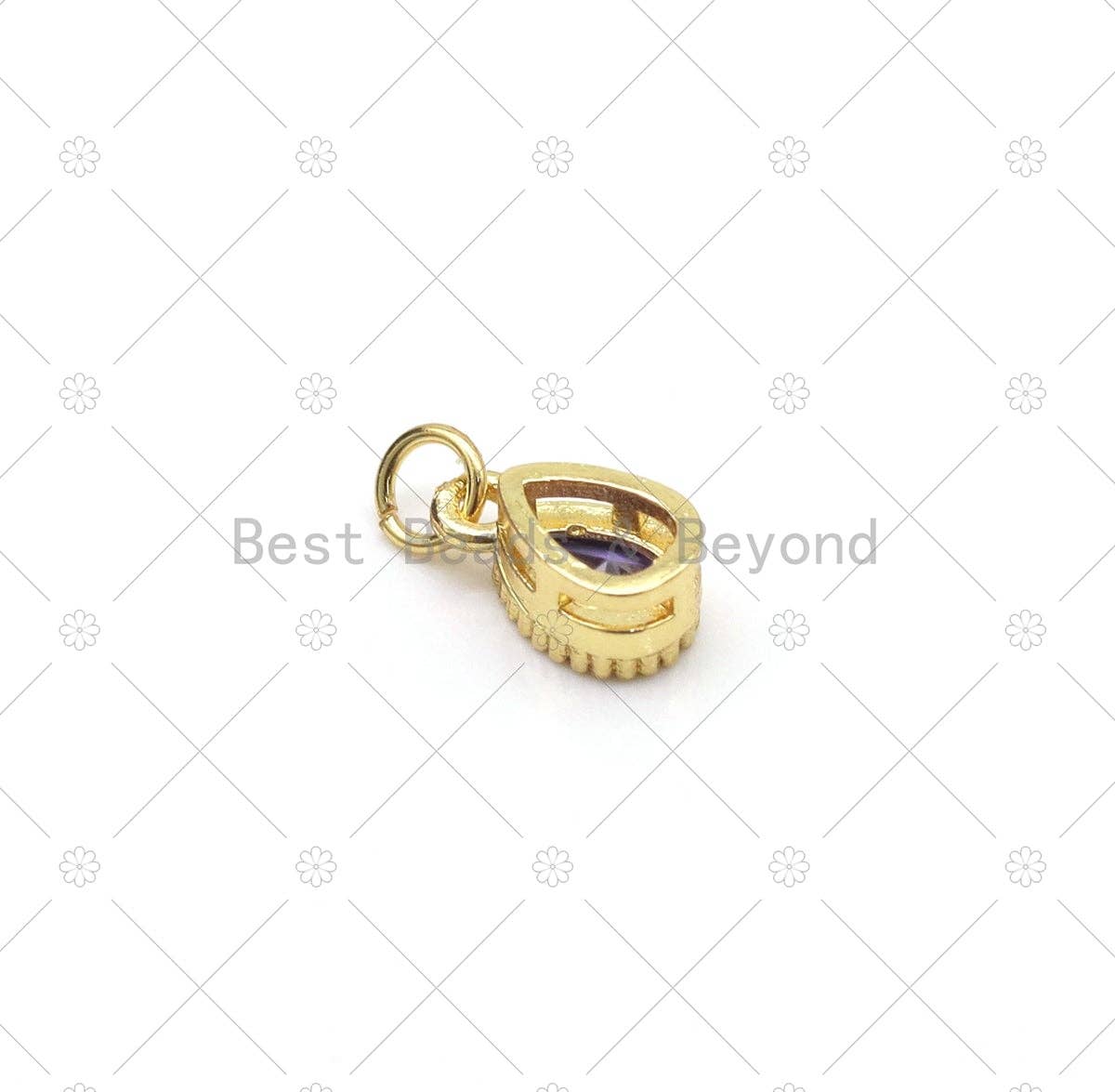 Colorful CZ Micro Pave Teardrop Shape Pendant,18K Gold Filled Teardop Charm, Necklace Bracelet Charm,,Sku#LK523
