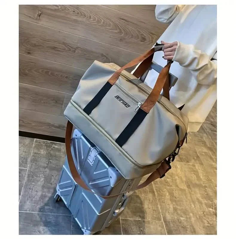 Sac de voyage pliable en nylon – Grande capacité, compartiment à chaussures – Hommes et femmes