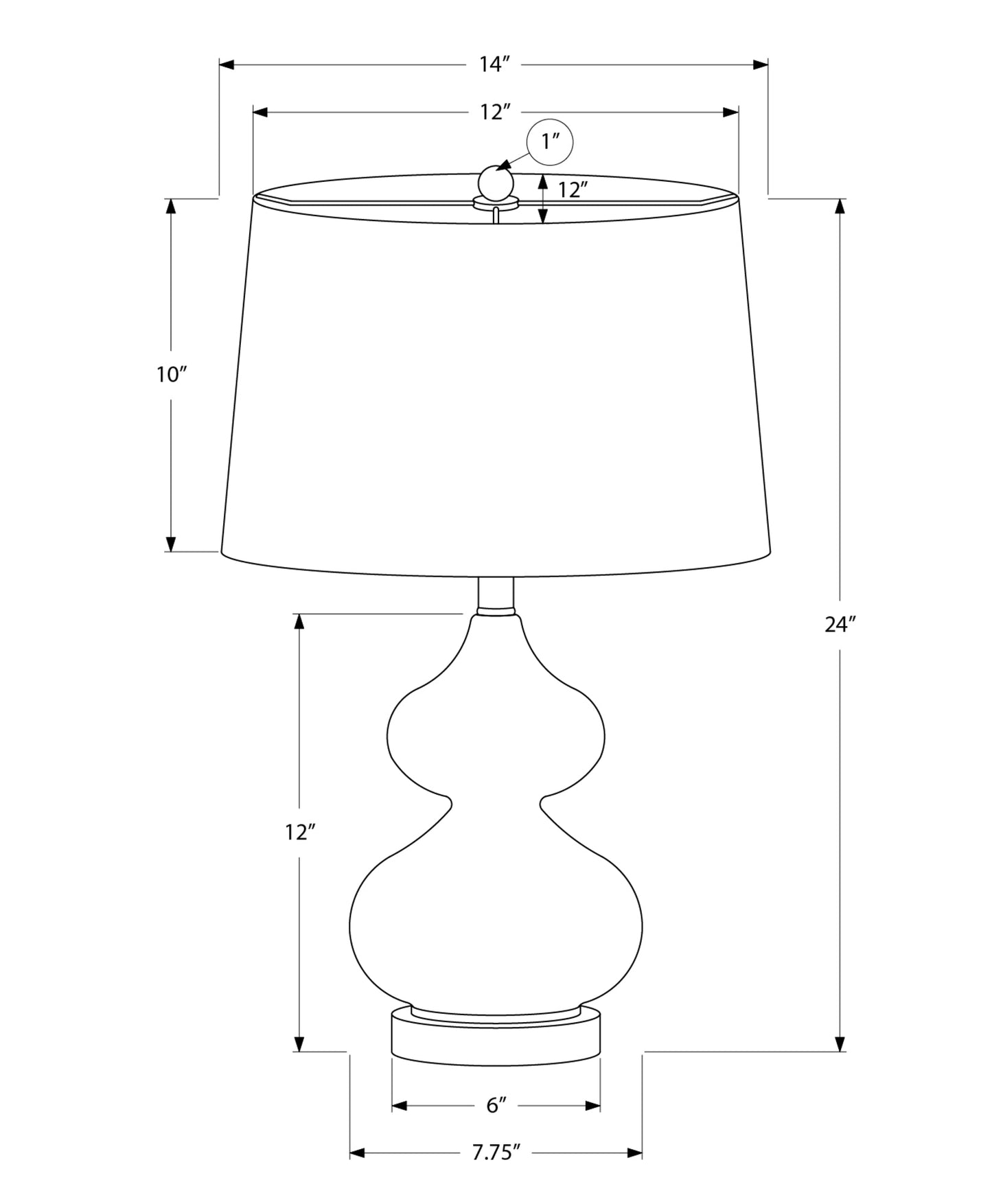 24"H Double-Gourd Table Lamp