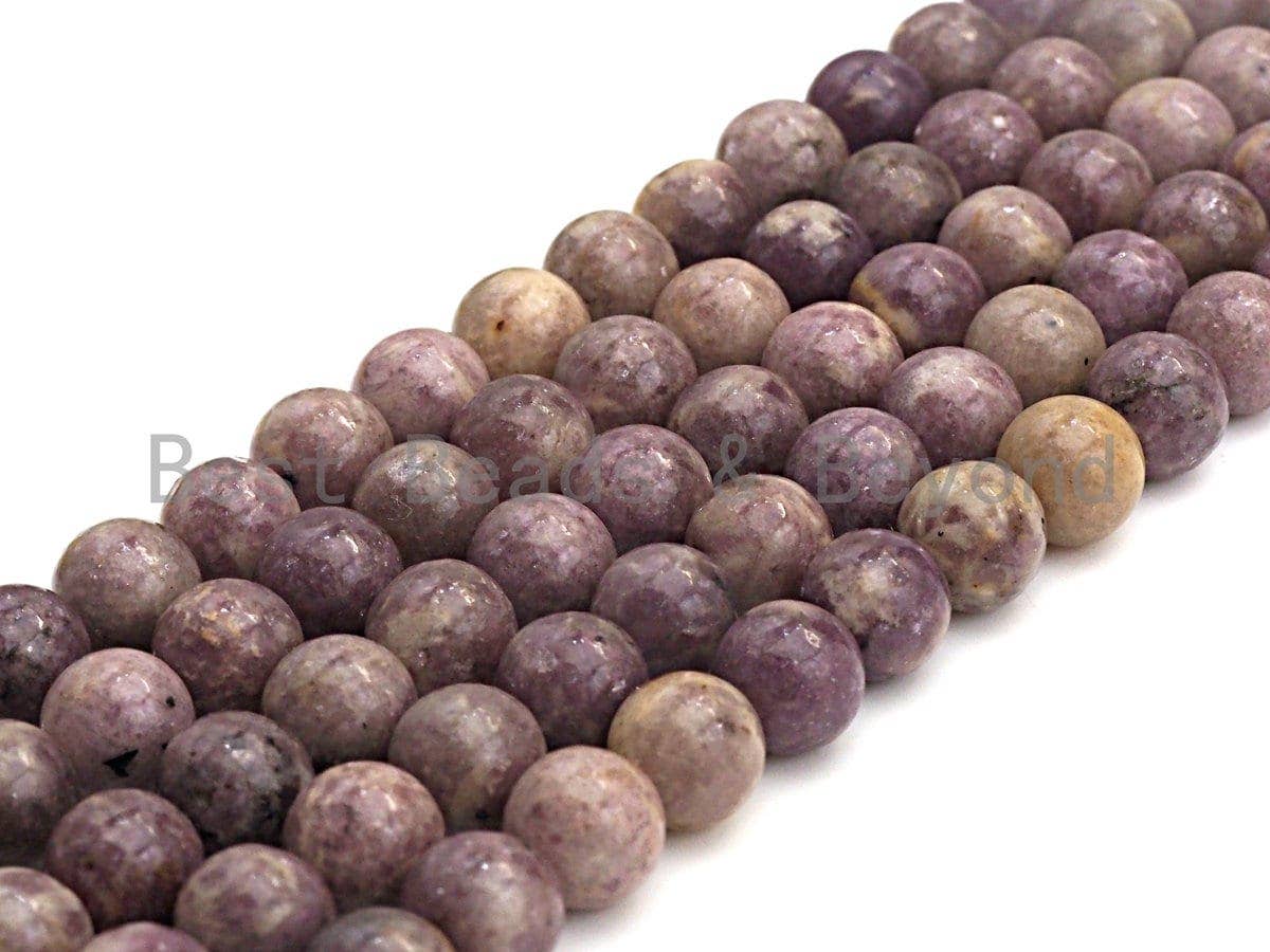 Natural Lepidolite Beads , Round Smooth 6mm/8mm/10mm/12mm, 15.5" Full Strand, Sku#U643