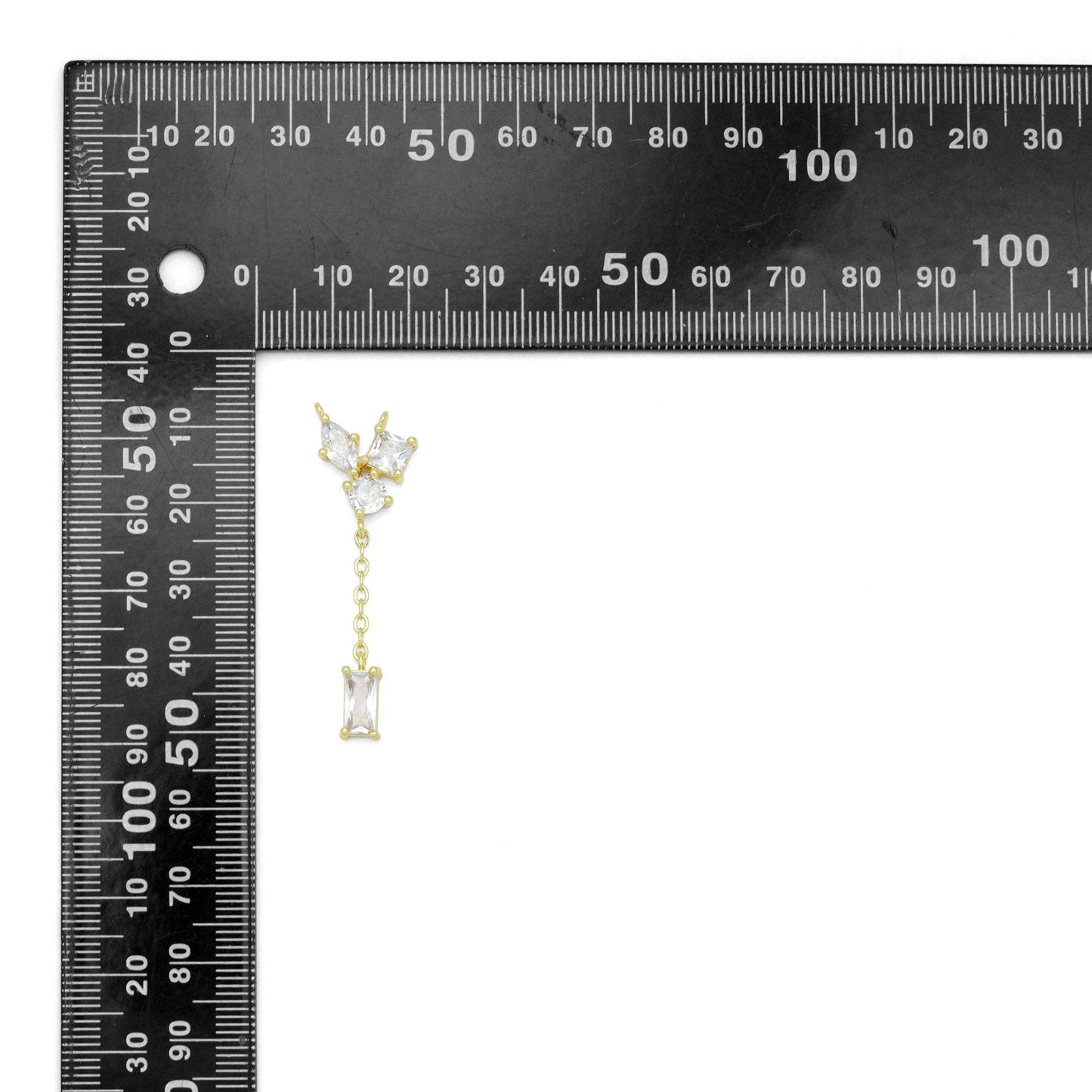 CZ Oval Square Round Rectangle Connector Charm Pendant, Sku#LK1091