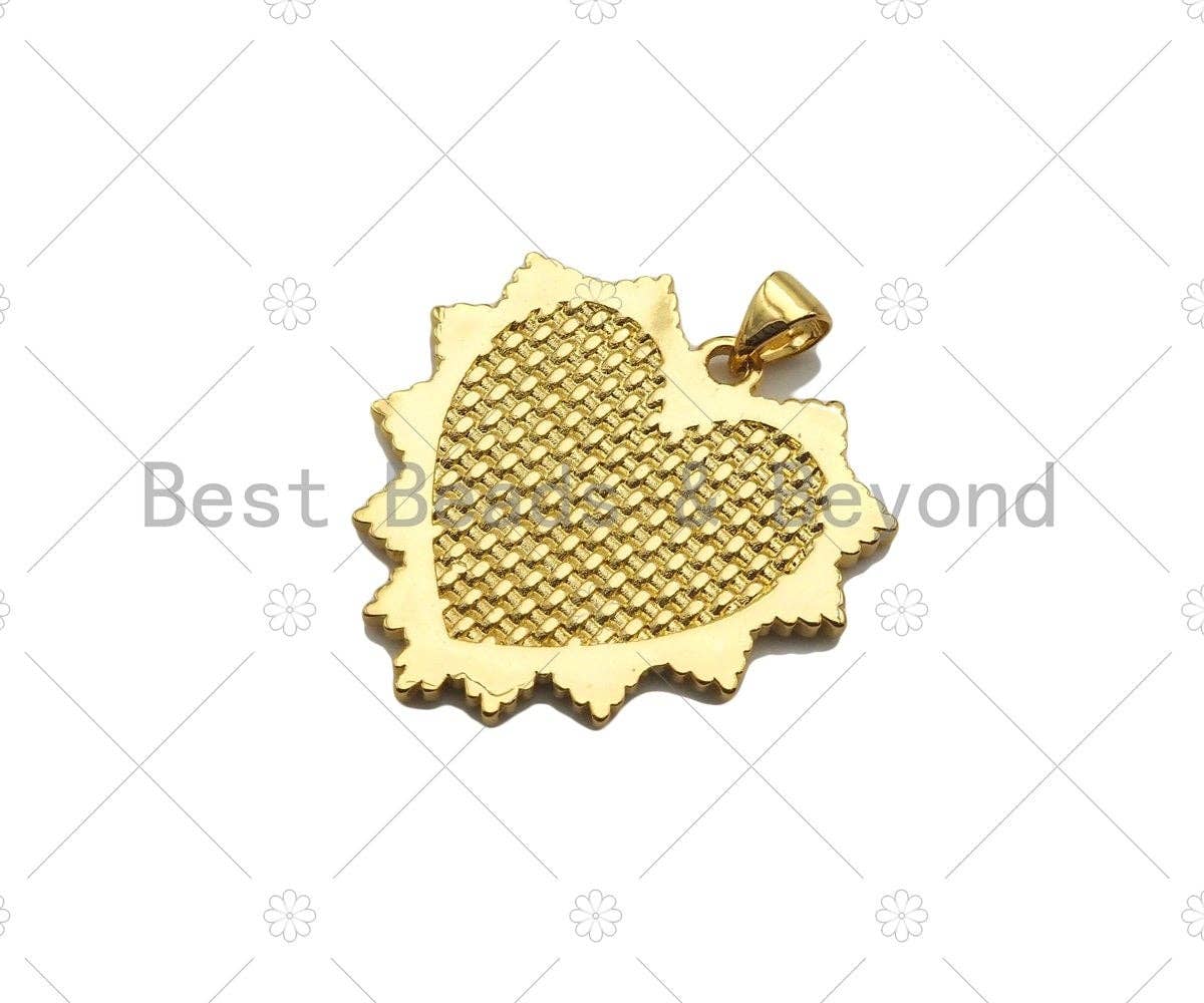 18K Real Gold Plated Heart Pendant/Charm, SKU#LK295