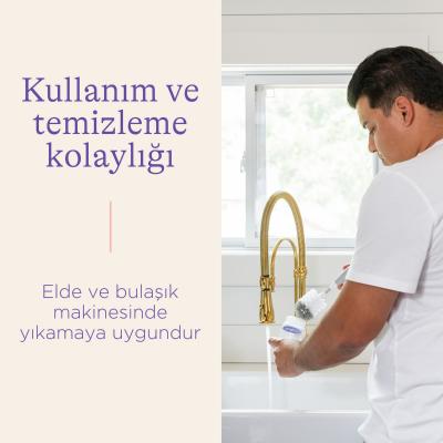 Lansinoh Glass Feeding Bottle 160ml + NaturalWave Bottle Teat Slow Flow