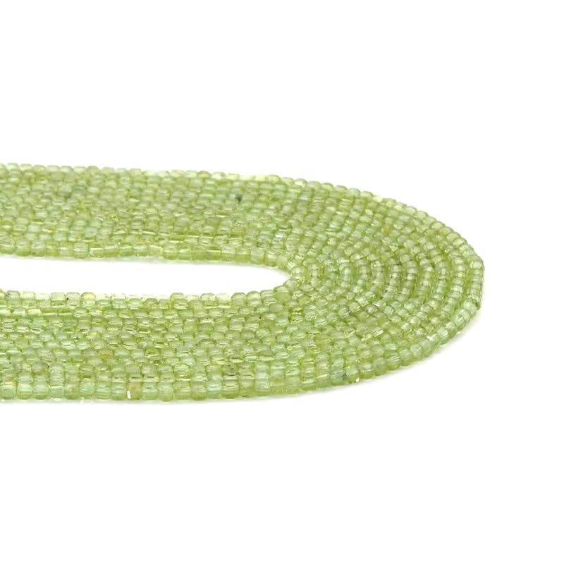 Genuine Peridot Faceted Cube Beads, 2.5mm, Sku#U1531
