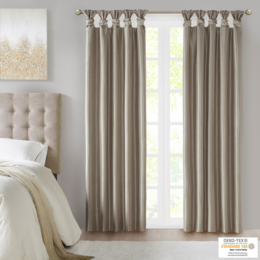 Twist Tab Total Blackout Window Curtain Panel Pewter 50x84"
