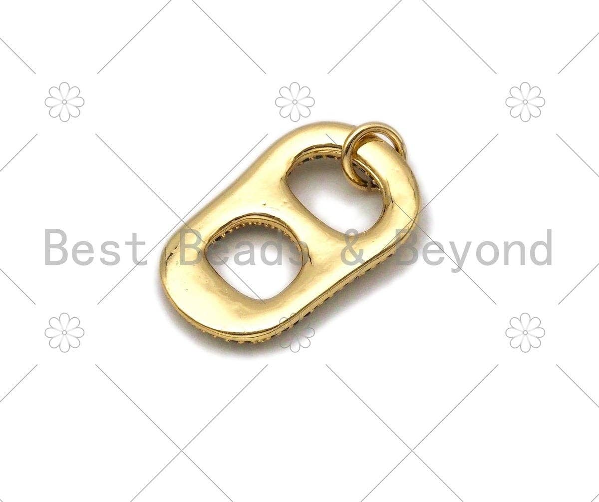 Colorful Micro Pave CZ Soda Pop Tab Shape Pendant,18K Gold Filled CZ Charm,Necklace Bracelet Charm Pendant,16x25mm,Sku#F1412