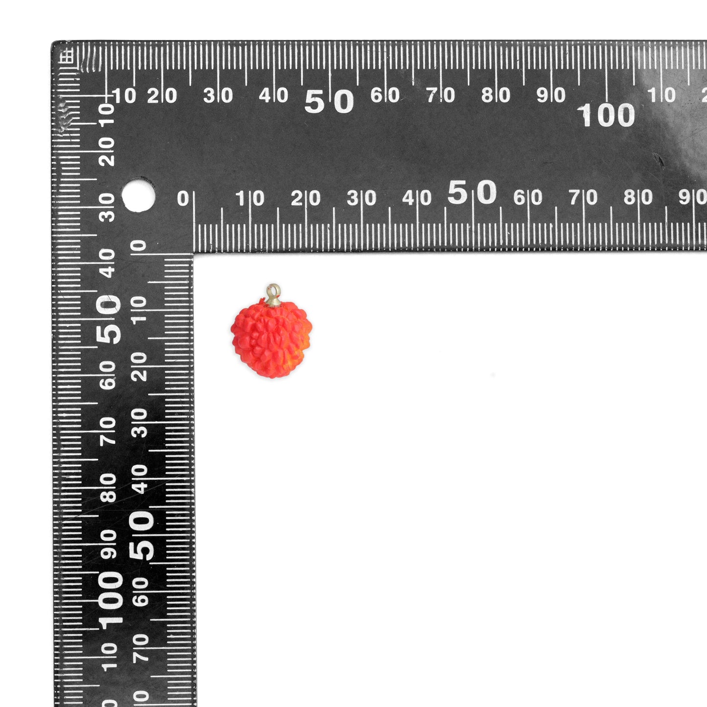 Red Enamel  Litchi Charm Pendant,Sku#LK1230