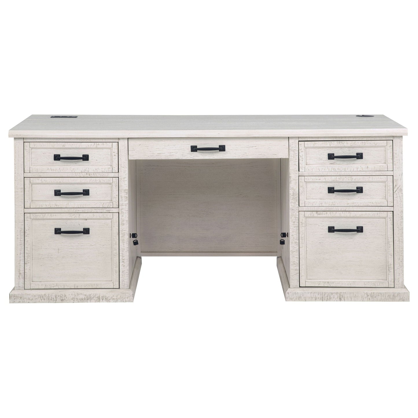 Altidore 68-inch 7-drawer Executive Home Office Desk Distressed White