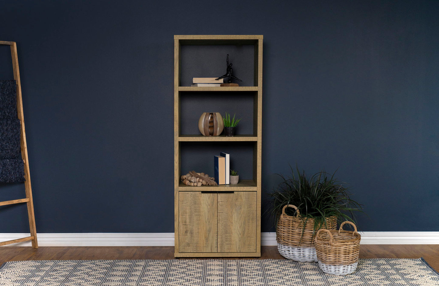 Tabby 3-shelf Engineered Wood Media Tower Mango