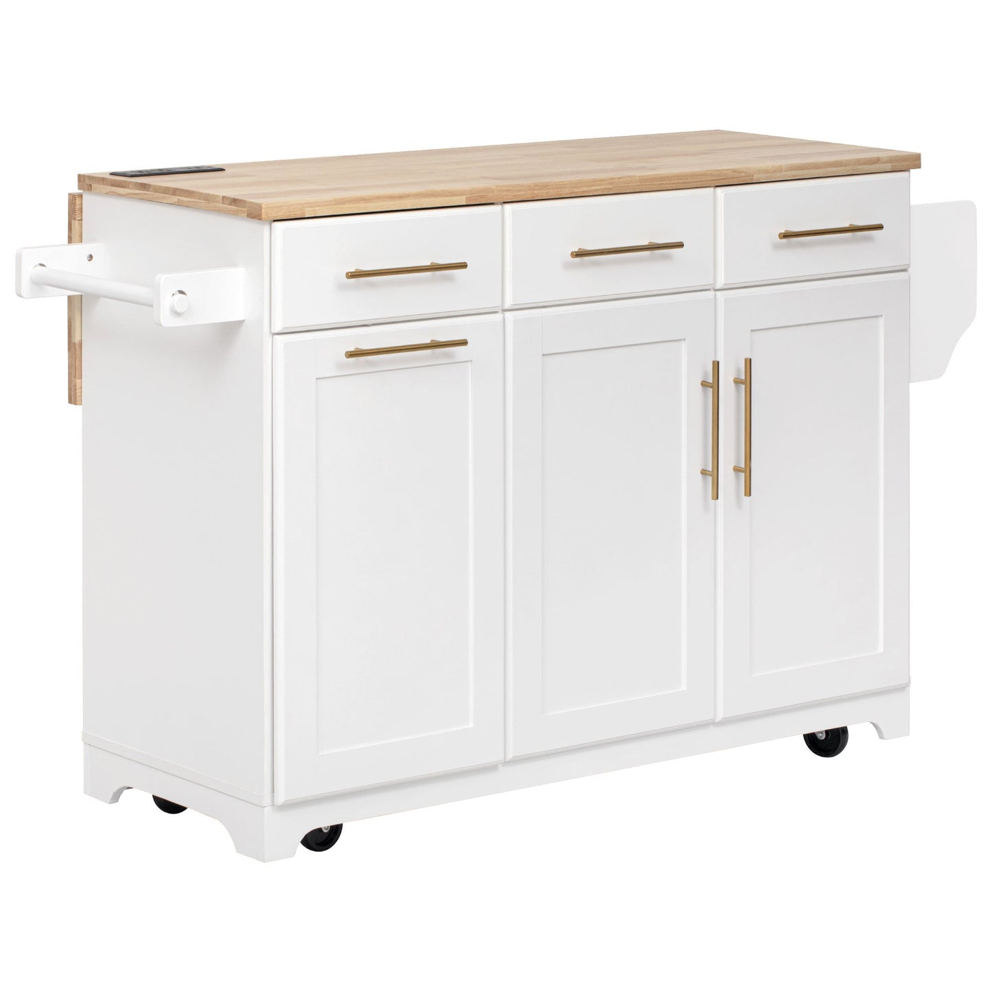 K&K 59.3" Kitchen Island with Storage