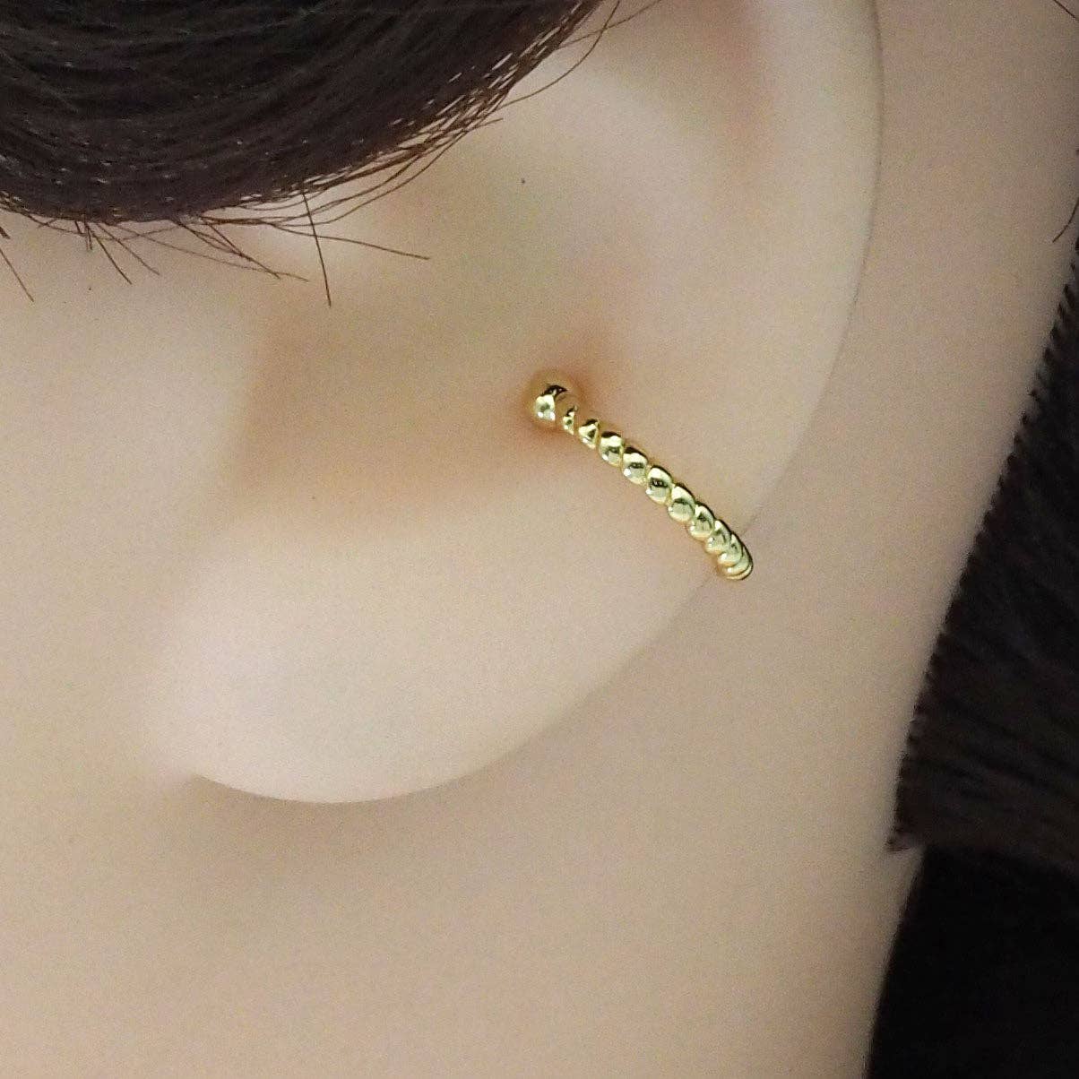 Gold Twisted Hoop Ear Cuff, Sku#LX315